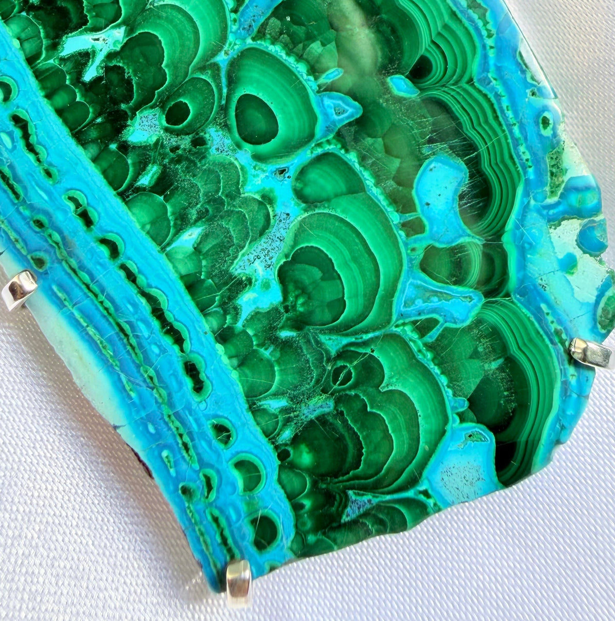 Ciondolo Malachite e Crisocolla Argento 925 - grande