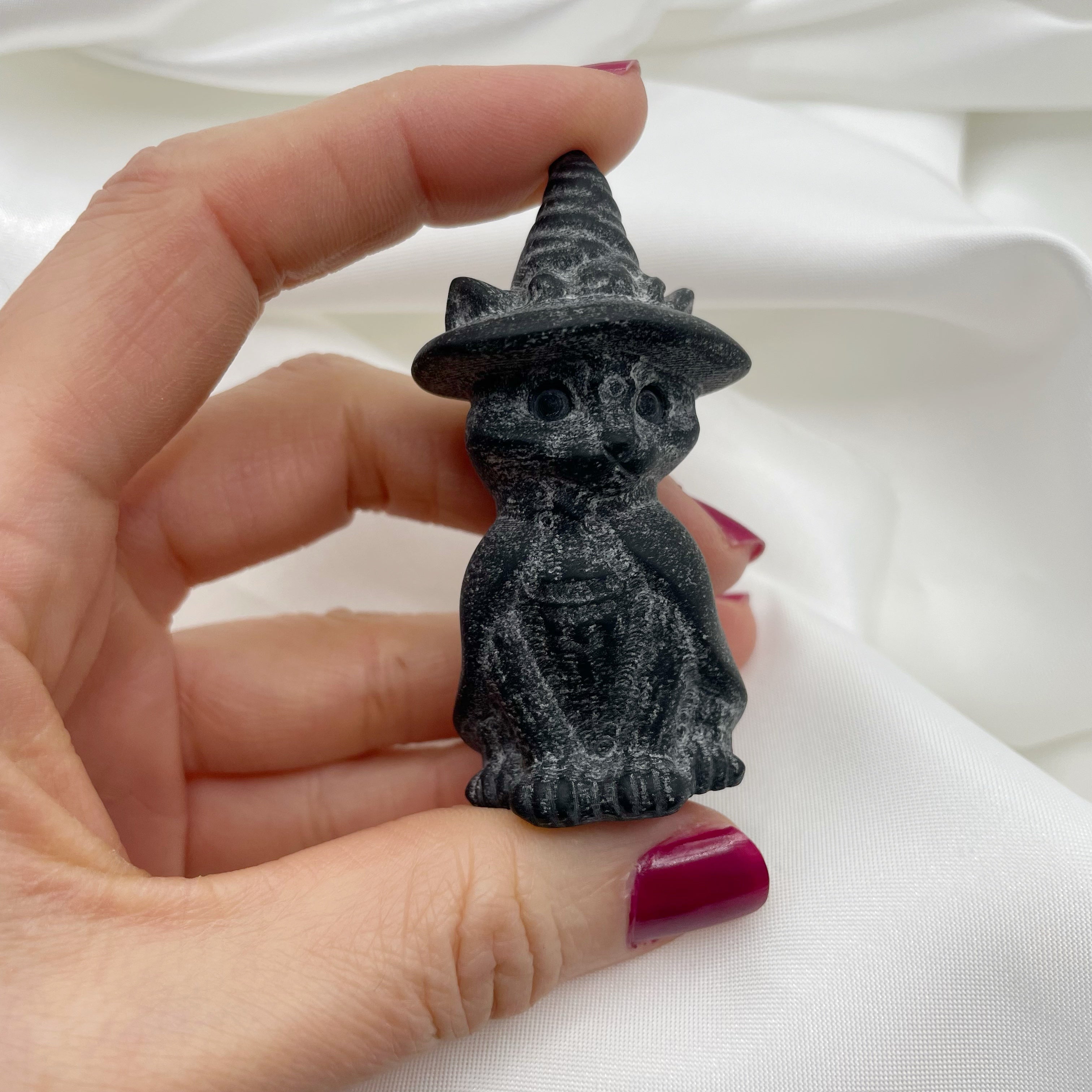 Stregatto con Cappello - Ossidiana nera
