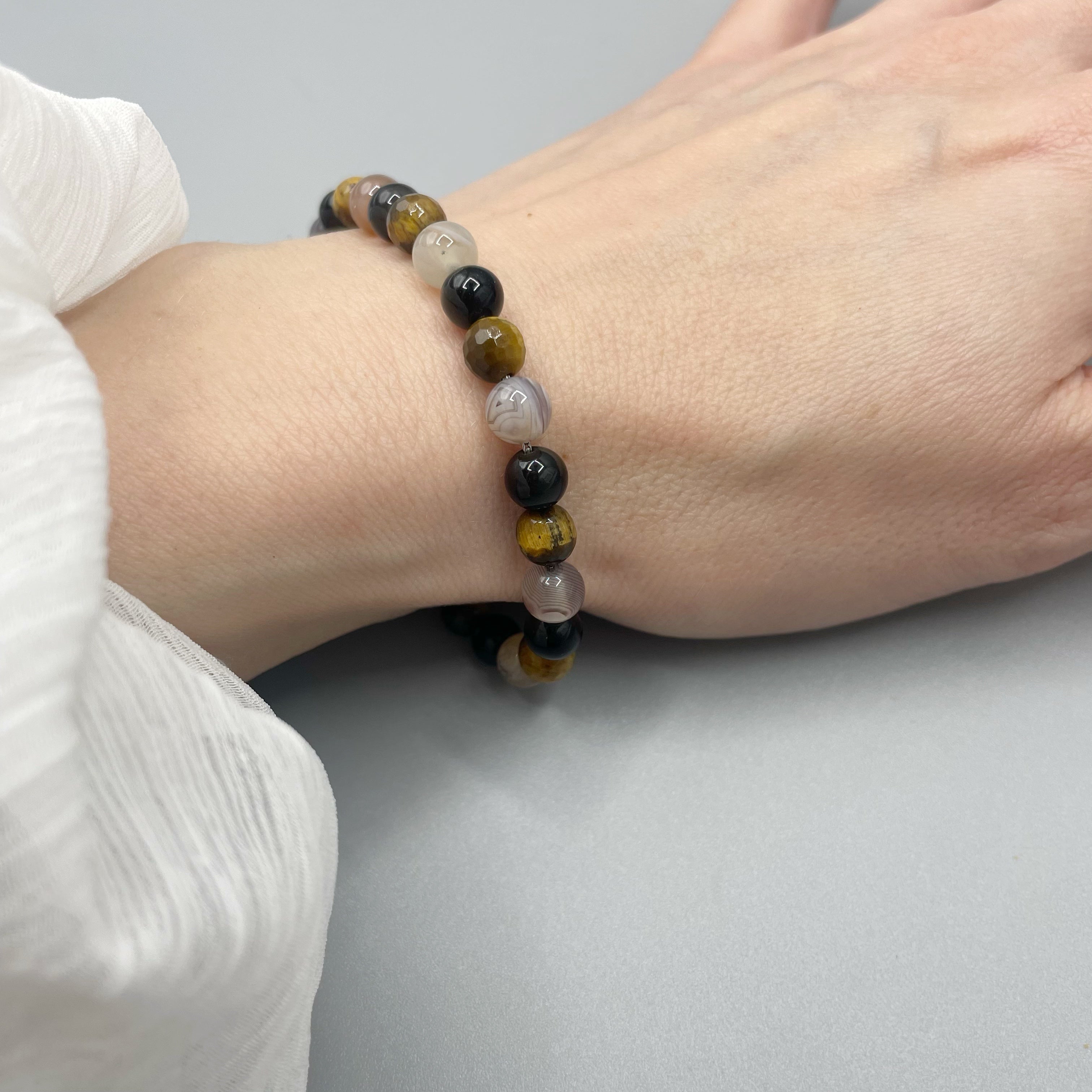 Bracciale Cerchio Protettivo - Occhio di Shiva, Ossidiana, Occhio di Tigre - LIMITED EDITION