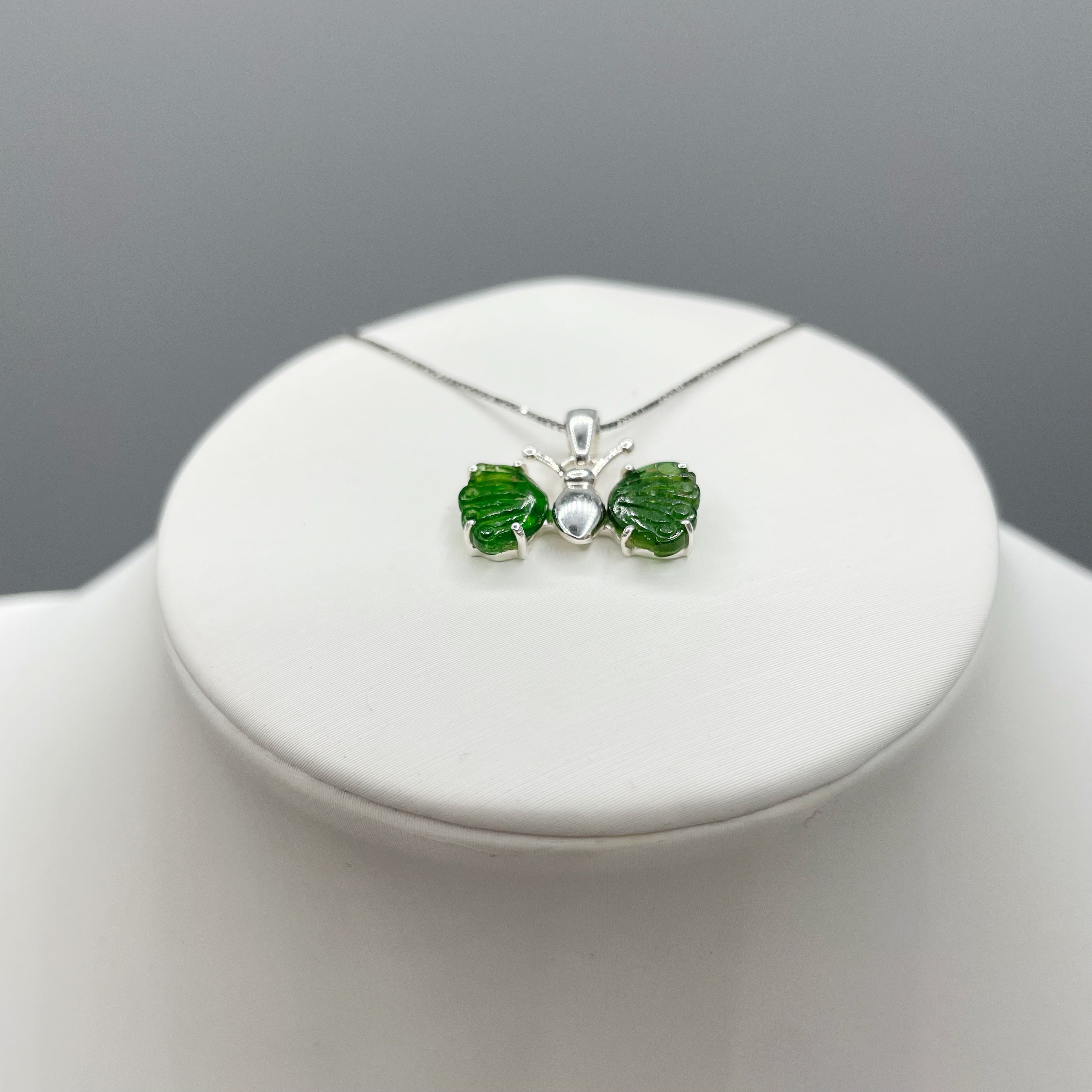 Ciondolo Farfalla Tormalina Verde e Argento 925