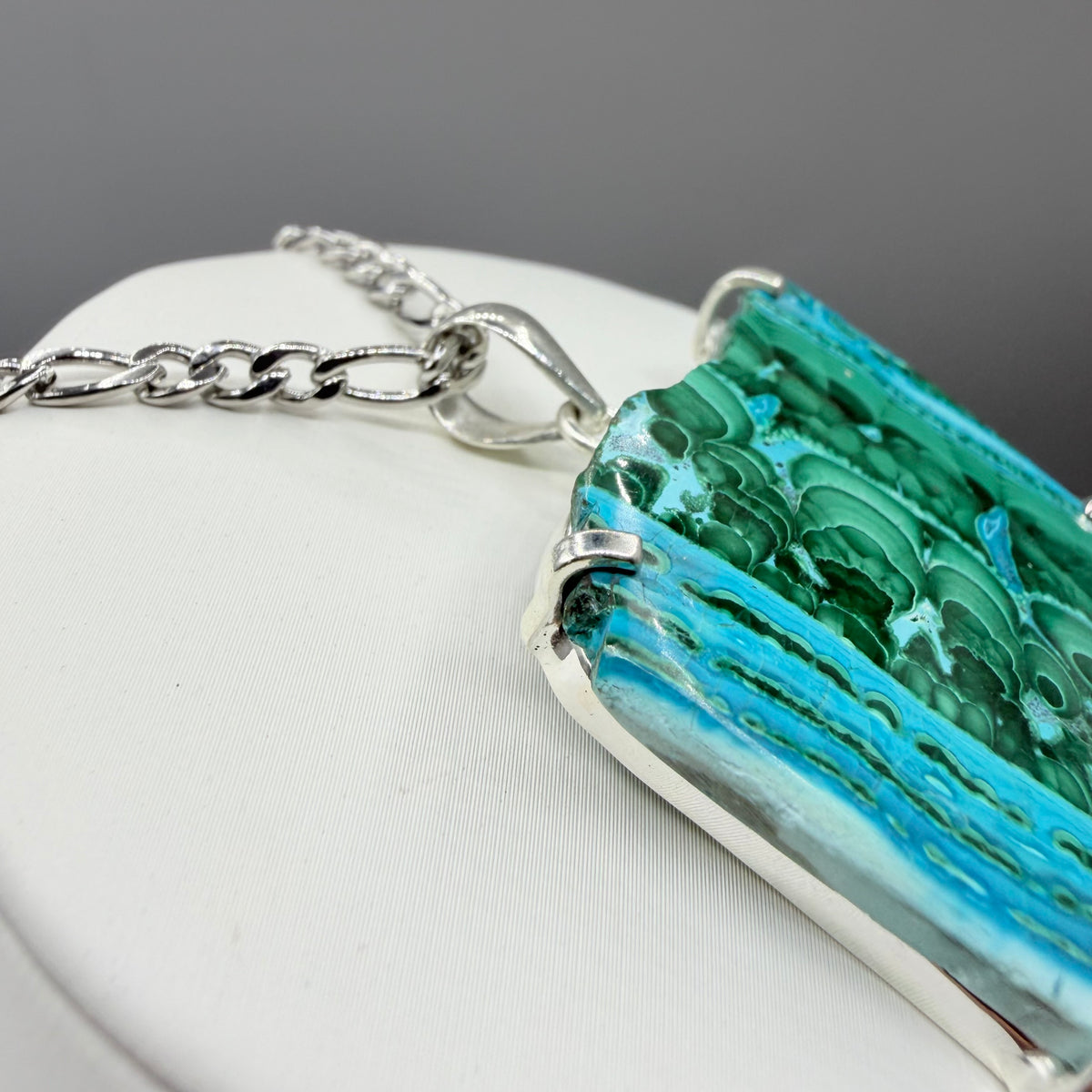 Ciondolo Malachite e Crisocolla Argento 925 - grande