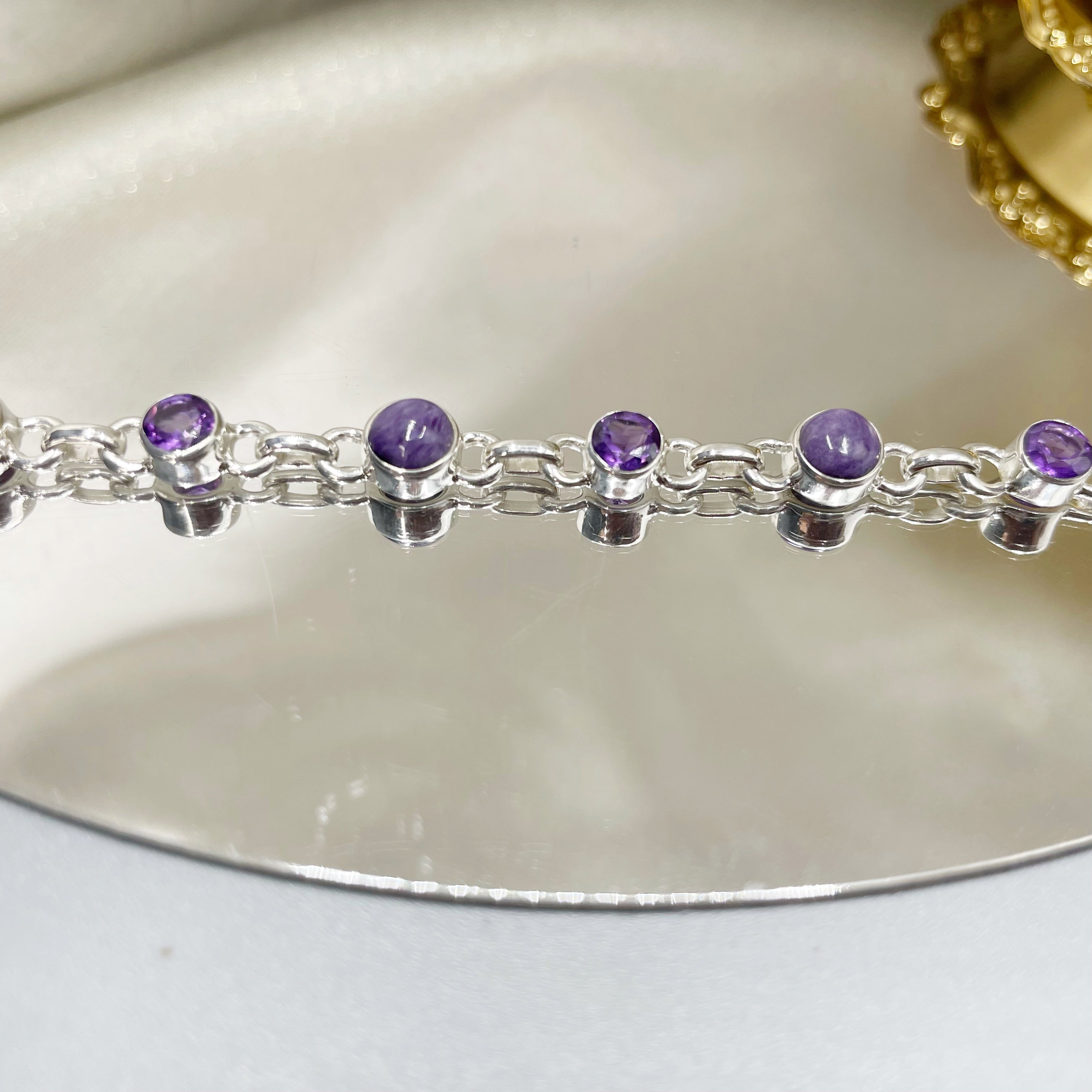 Bracciale Ametista, Ciaroite e Argento 925