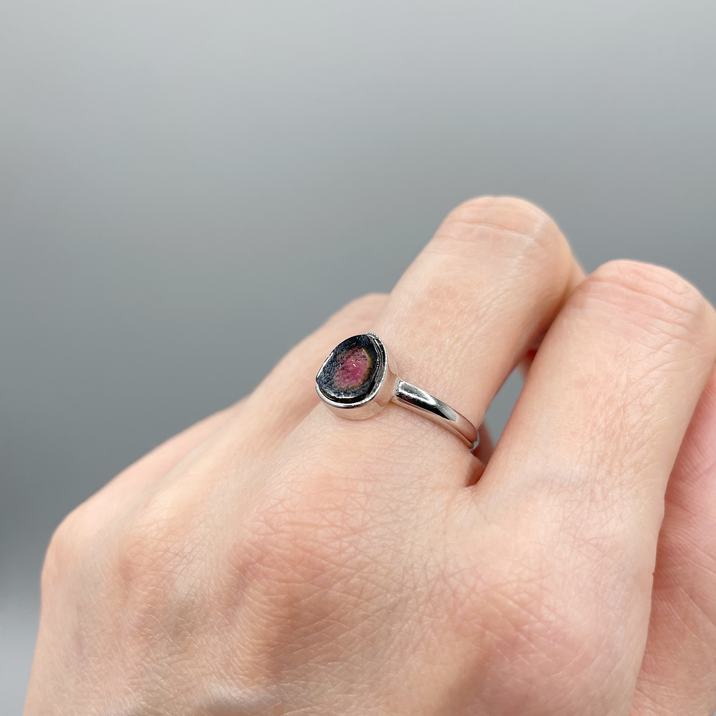 Anello Tormalina Watermelon - Argento 925