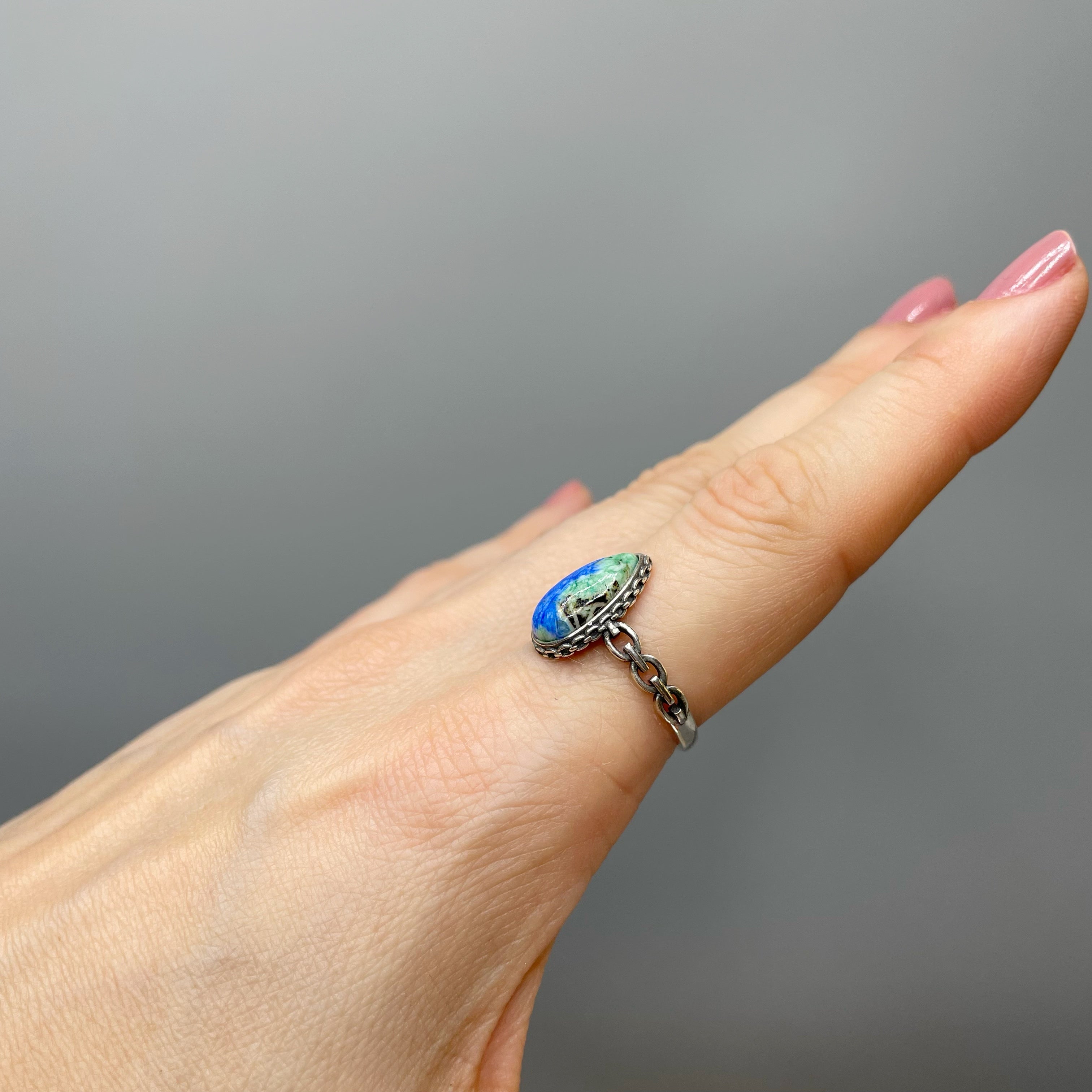 Anello Turchese Naturale e Lapislazzuli - Argento 925