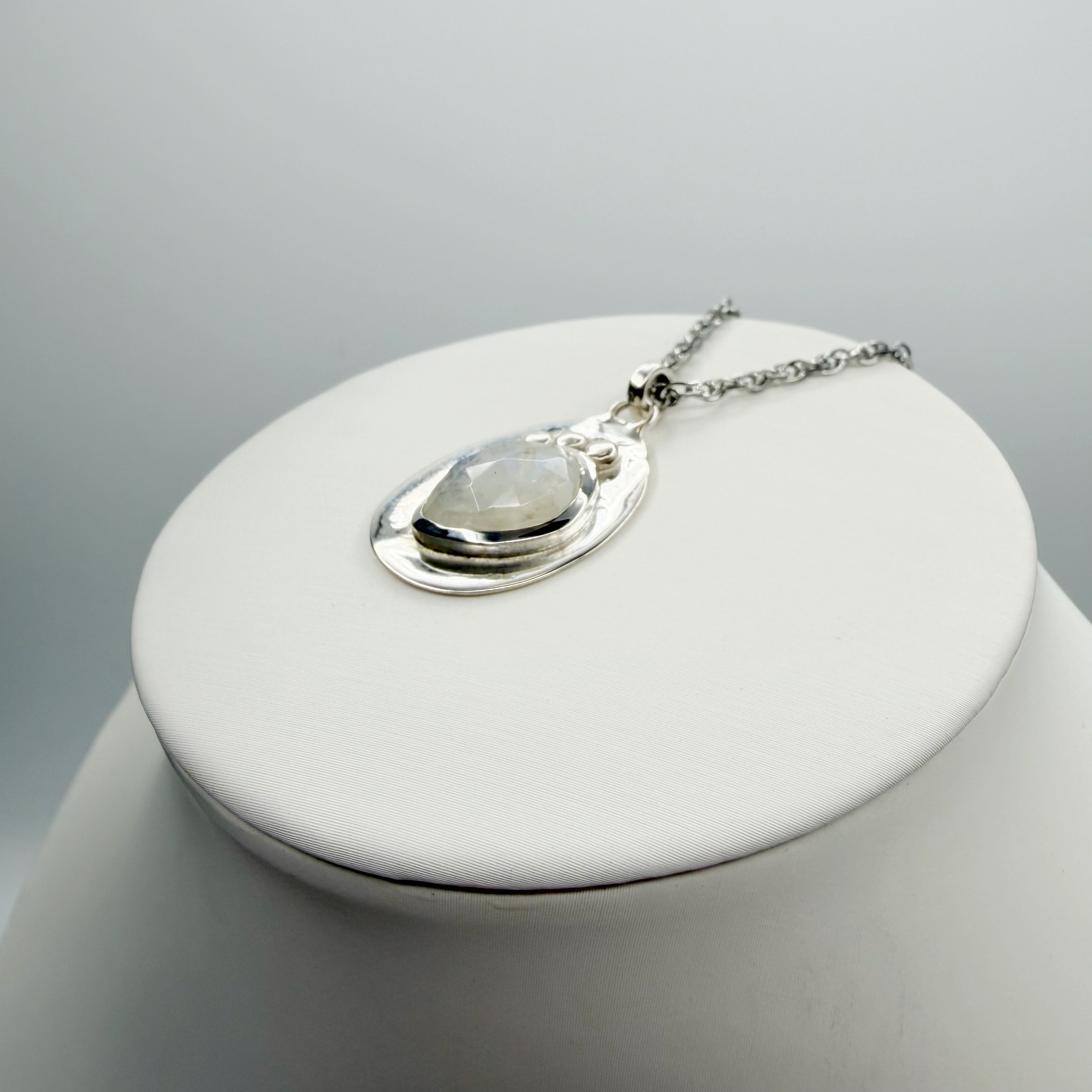 Ciondolo Diadema Labradorite Bianca - Argento 925