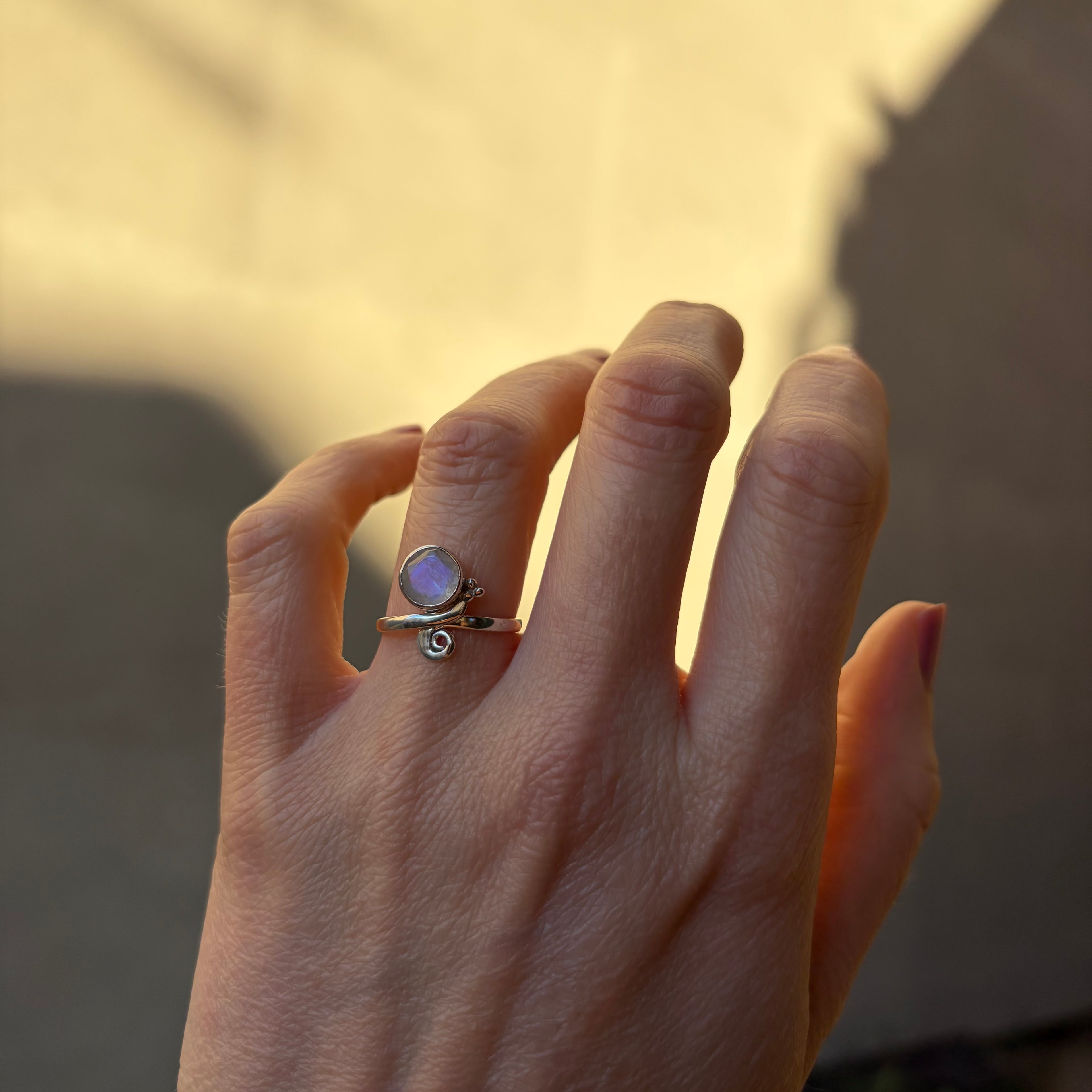 Anello Fortuna Labradorite Bianca - Argento 925