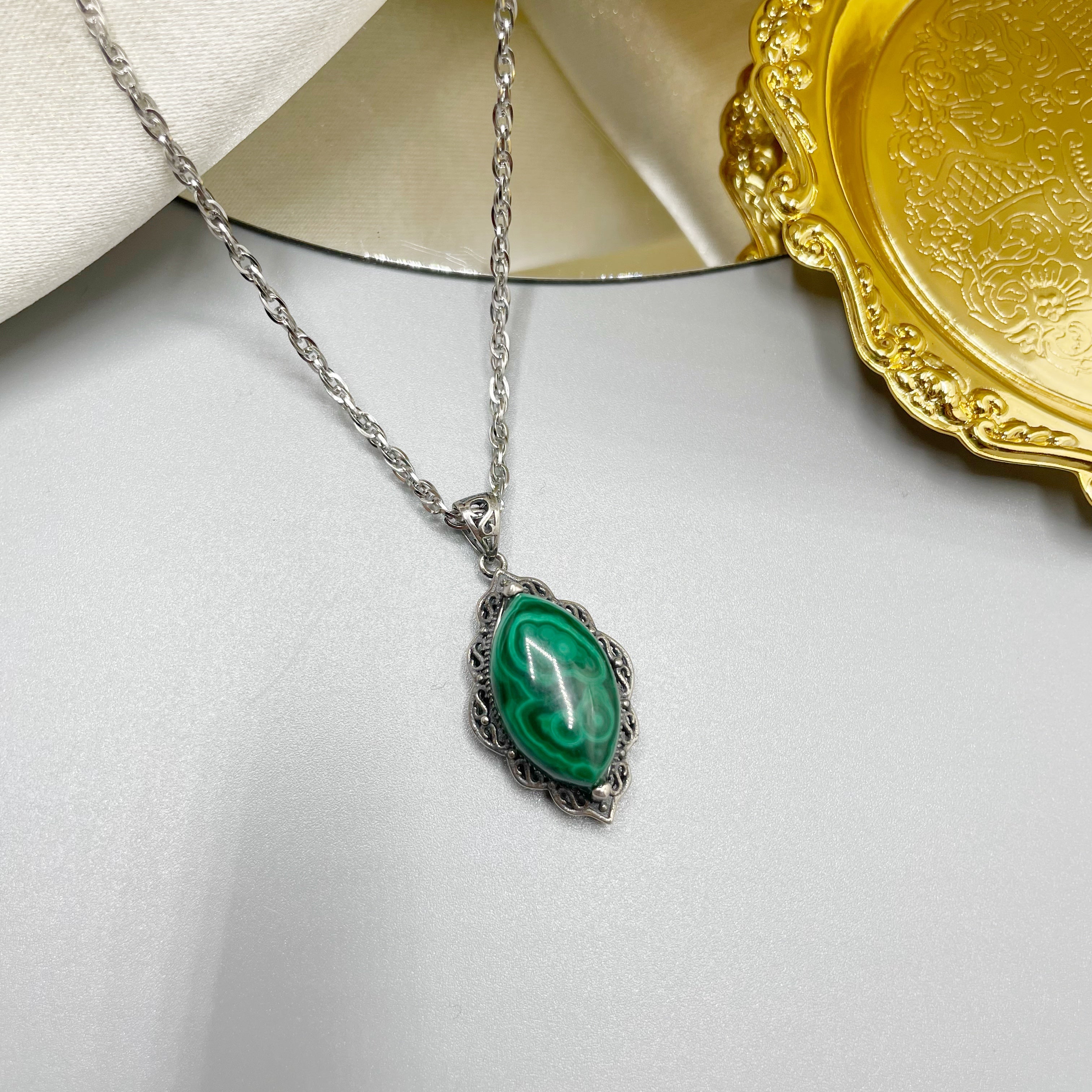 Ciondolo Malachite - Argento 925