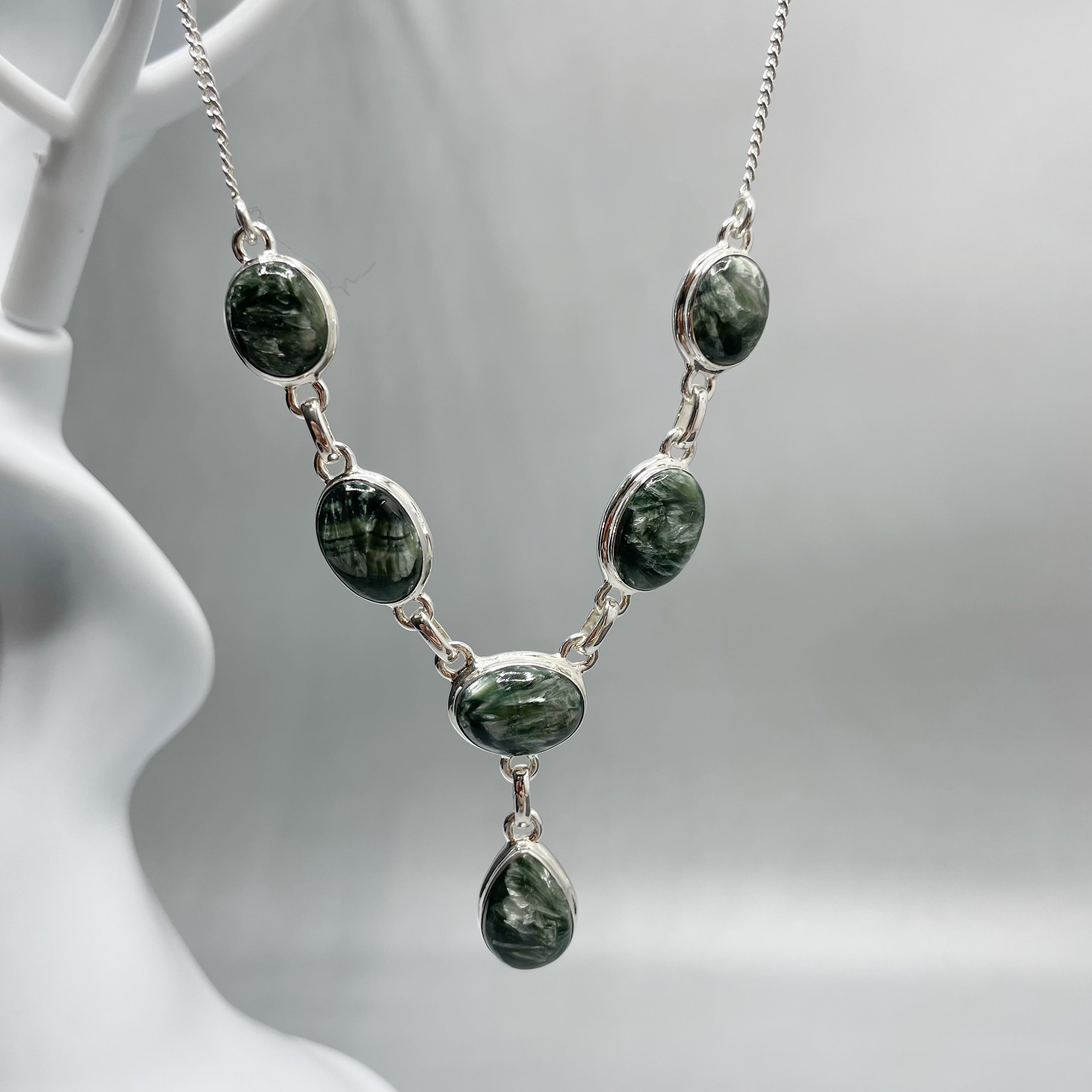 Collana Serafinite Verde Argento 925