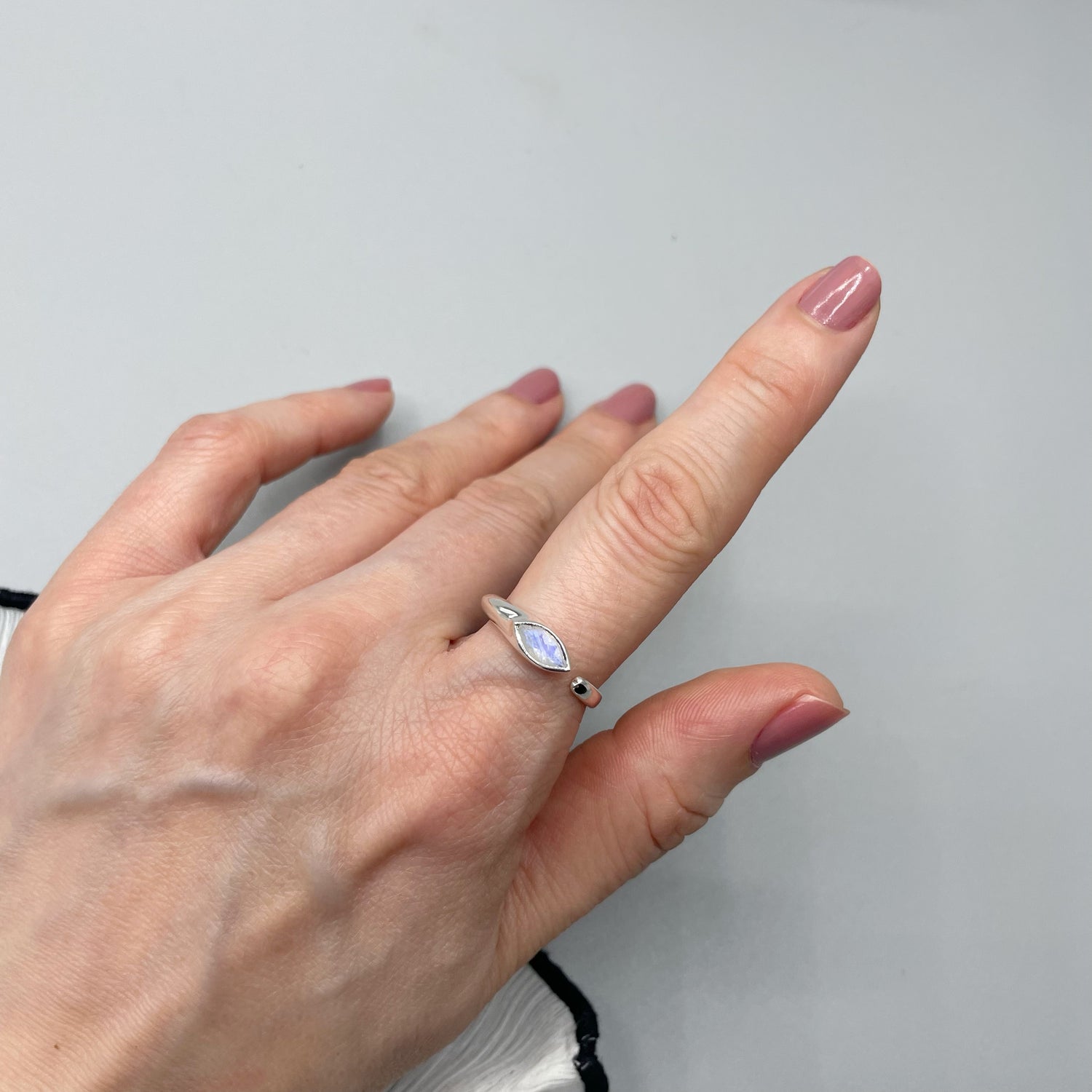 Anello Labradorite Bianca - Argento 925