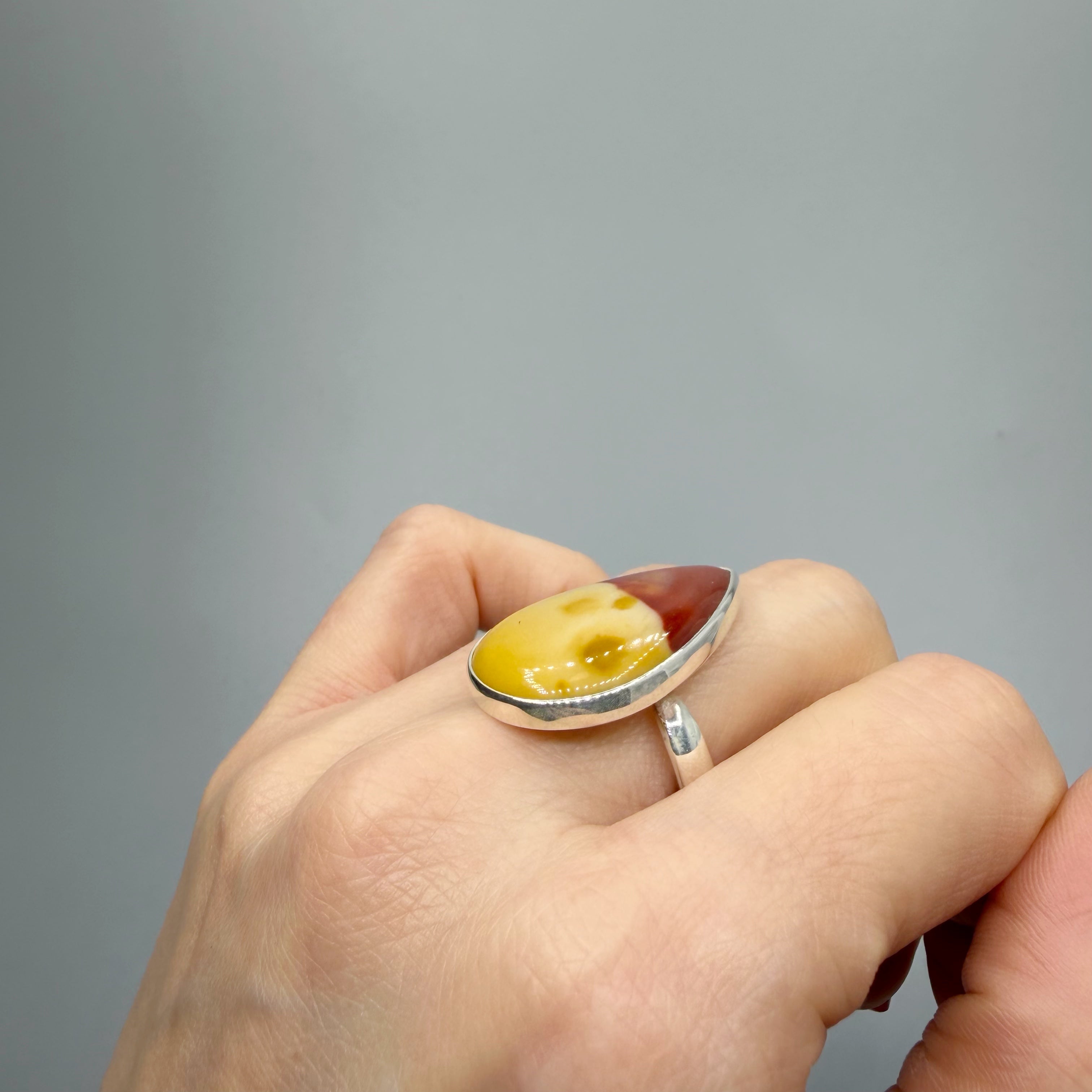 Anello Mookaite e Argento 925
