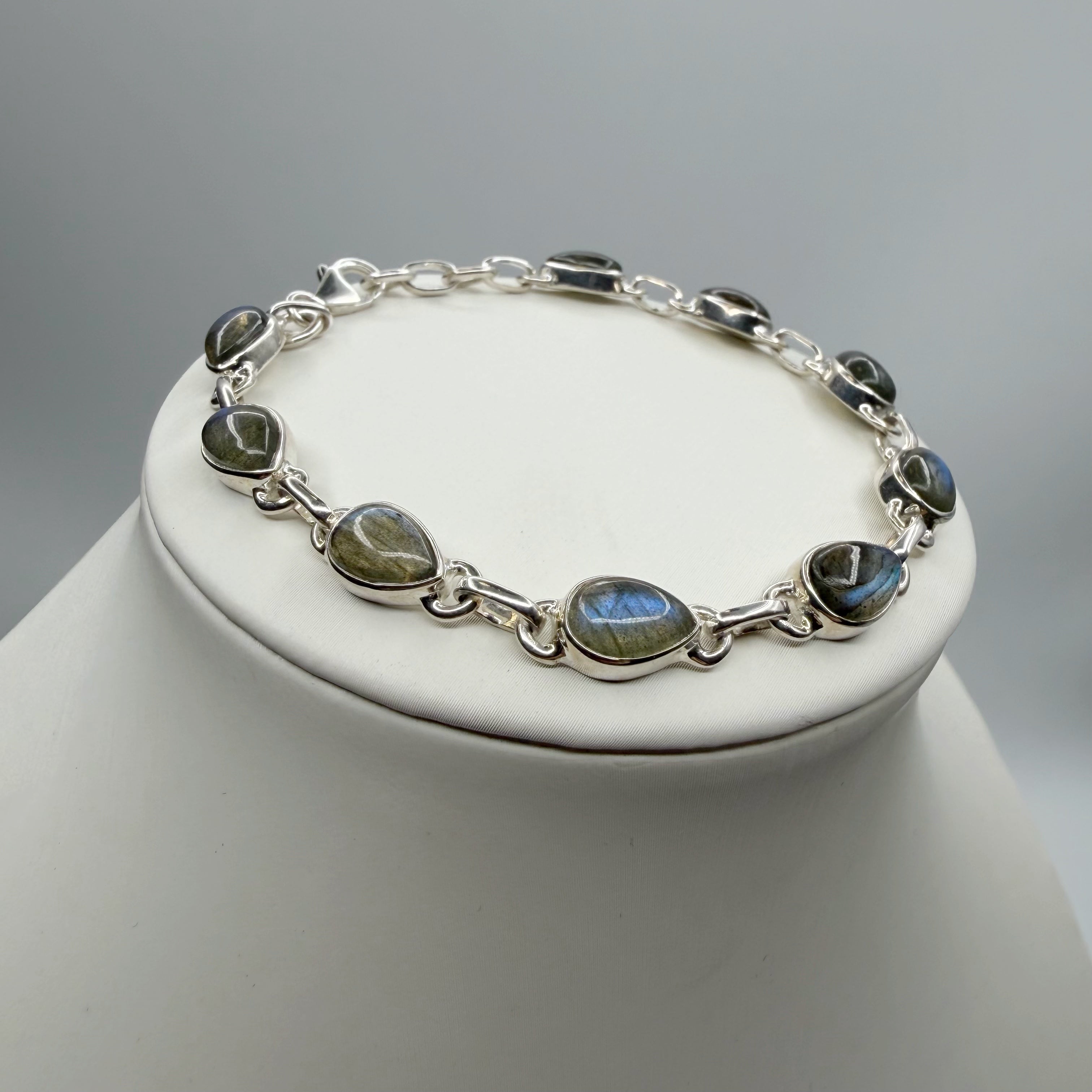 Bracciale Labradorite e Argento 925 - a goccia