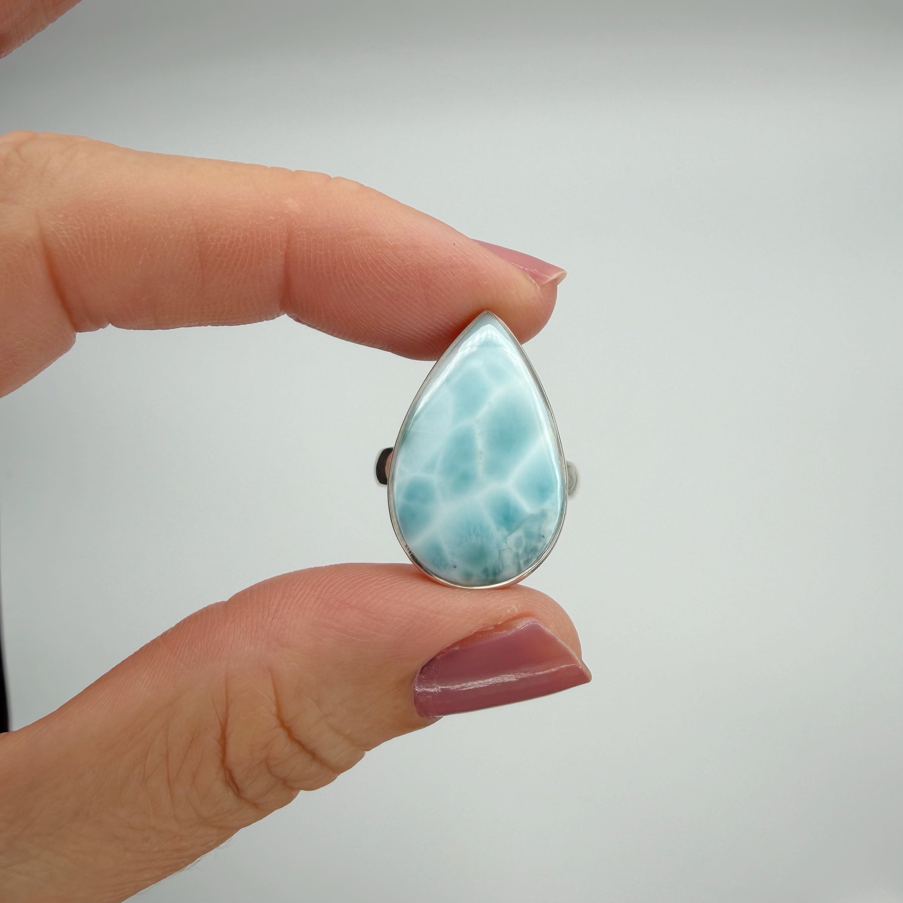 Anello Larimar Argento 925 - a Goccia