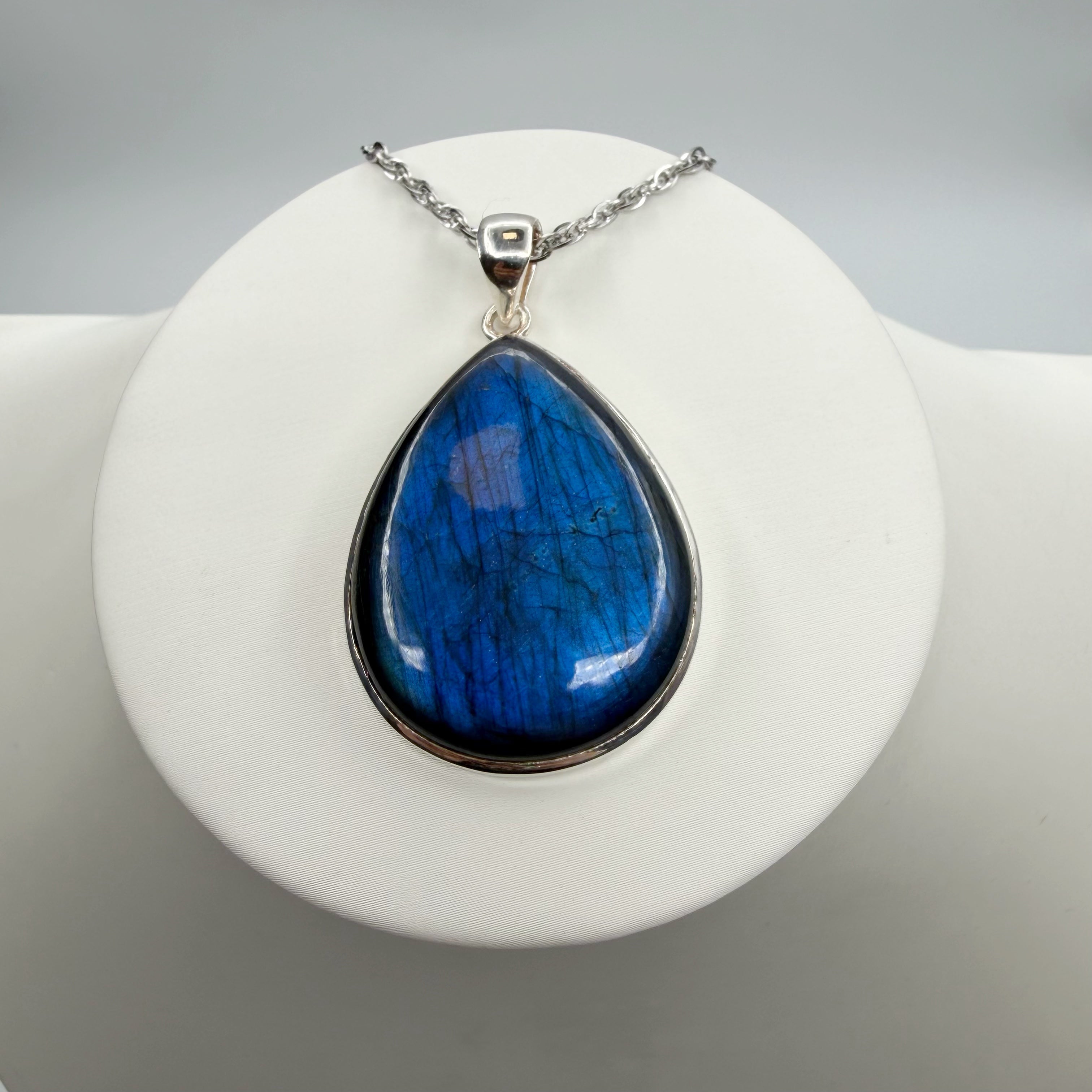 Ciondolo Labradorite a Goccia - Argento 925