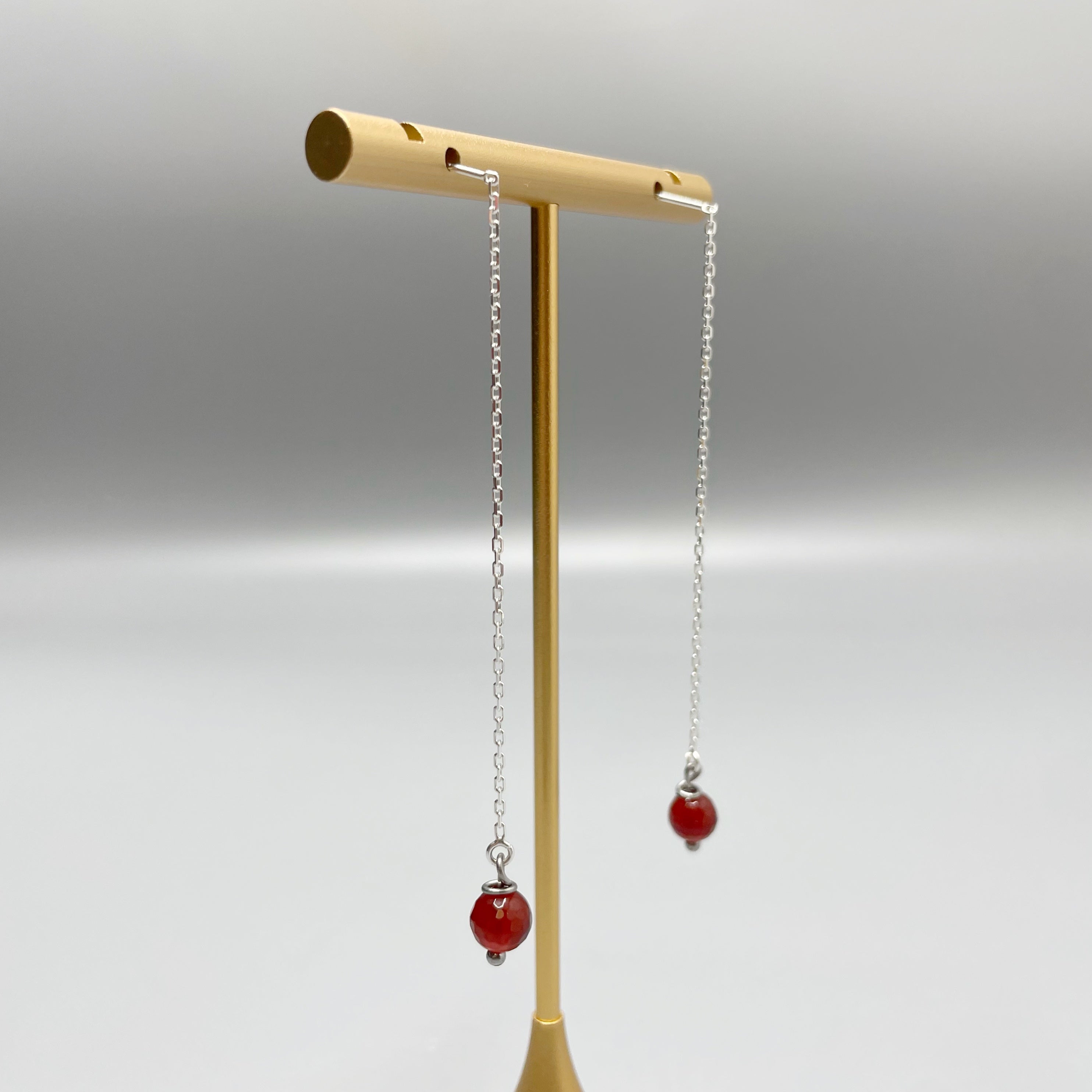 Orecchini Saliscendi Corniola e Argento 925