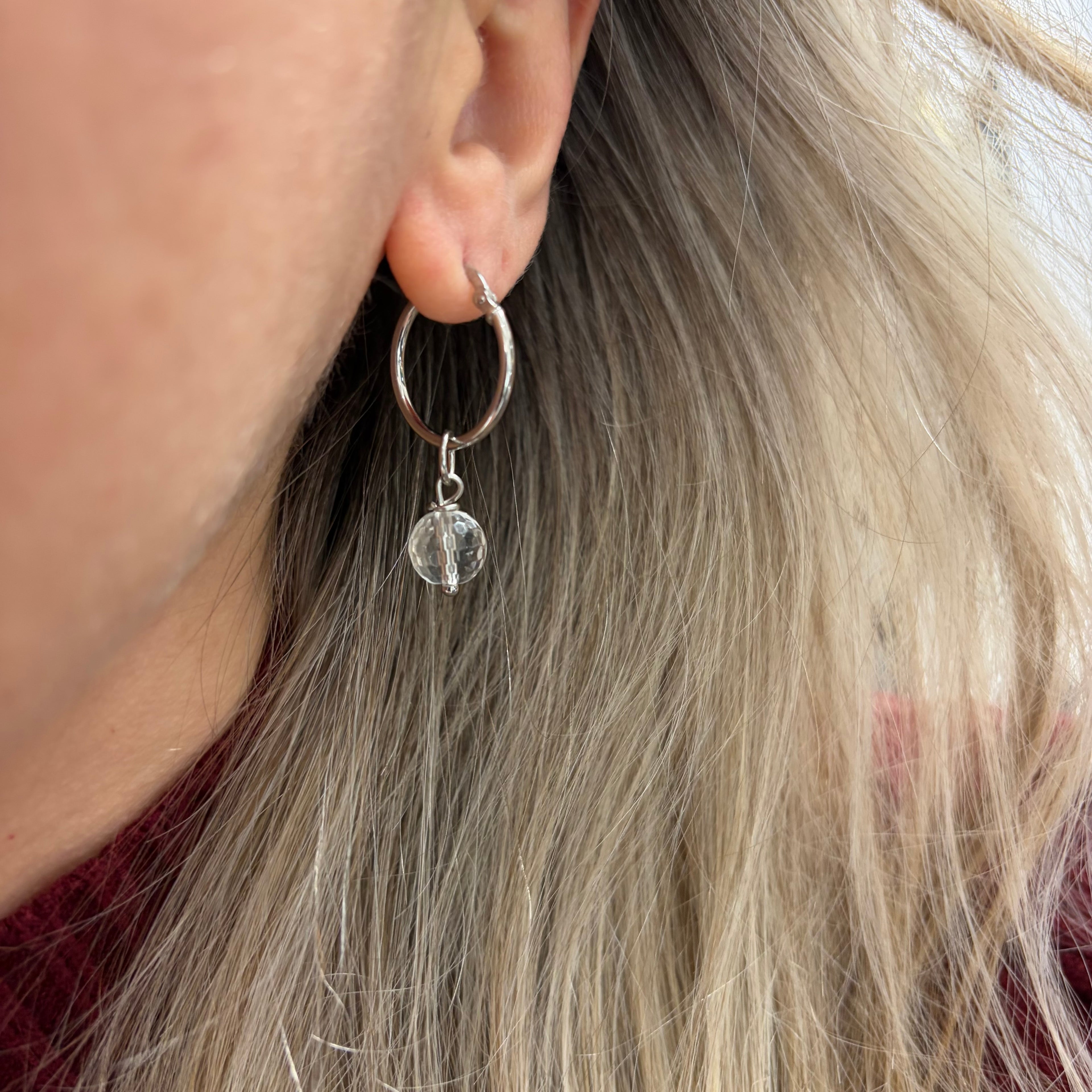 Orecchini Cerchio Cristallo di Rocca