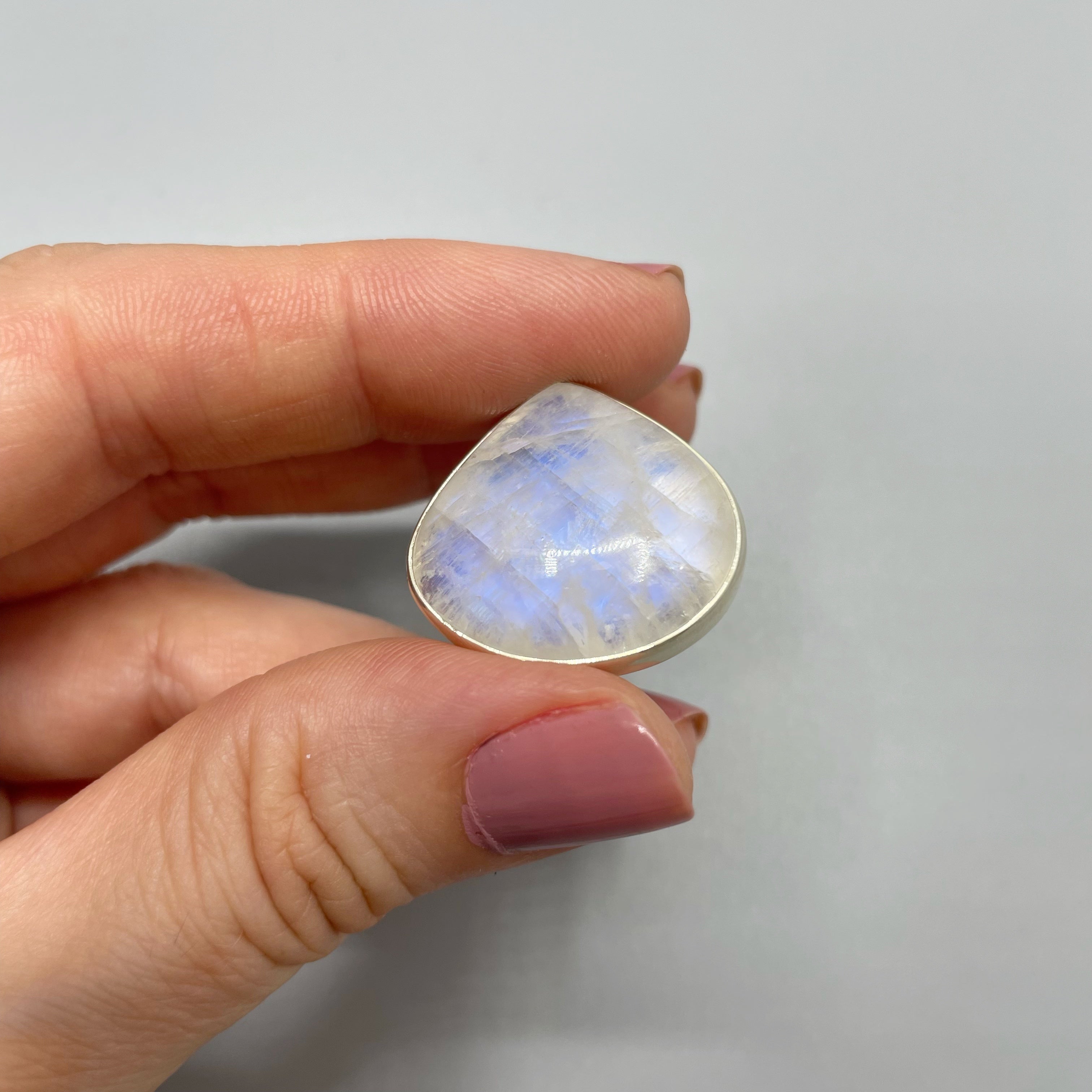 Anello Labradorite Bianca e Argento 925