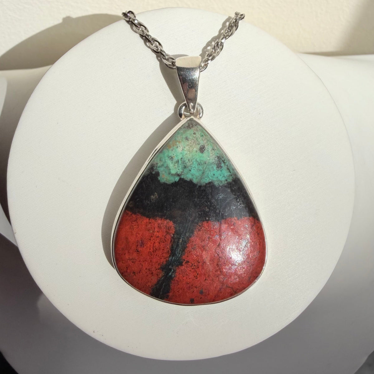 Ciondolo Cuprite e Argento 925 - Goccia grande