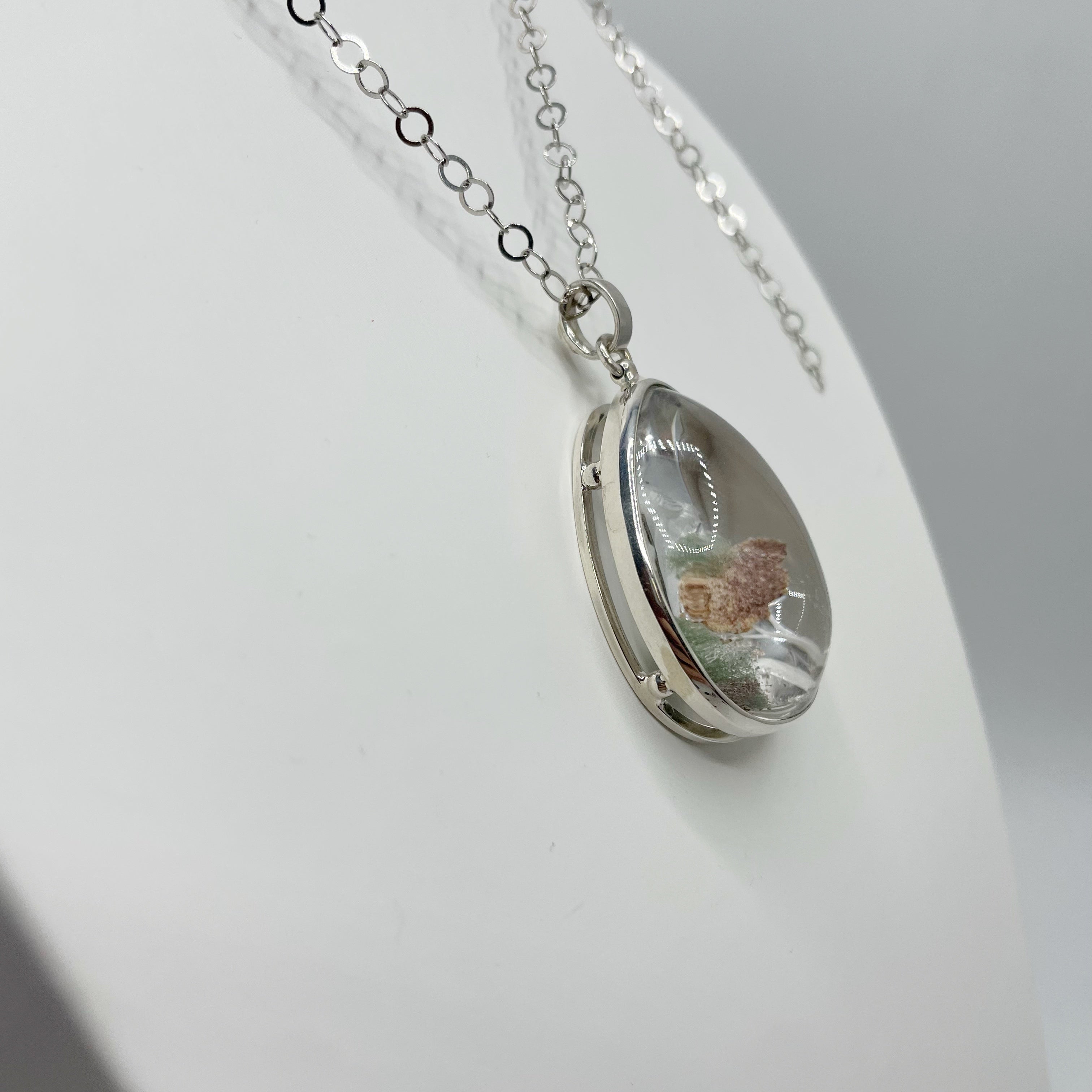 Ciondolo Lodolite intarsiato a Mano - Argento 925