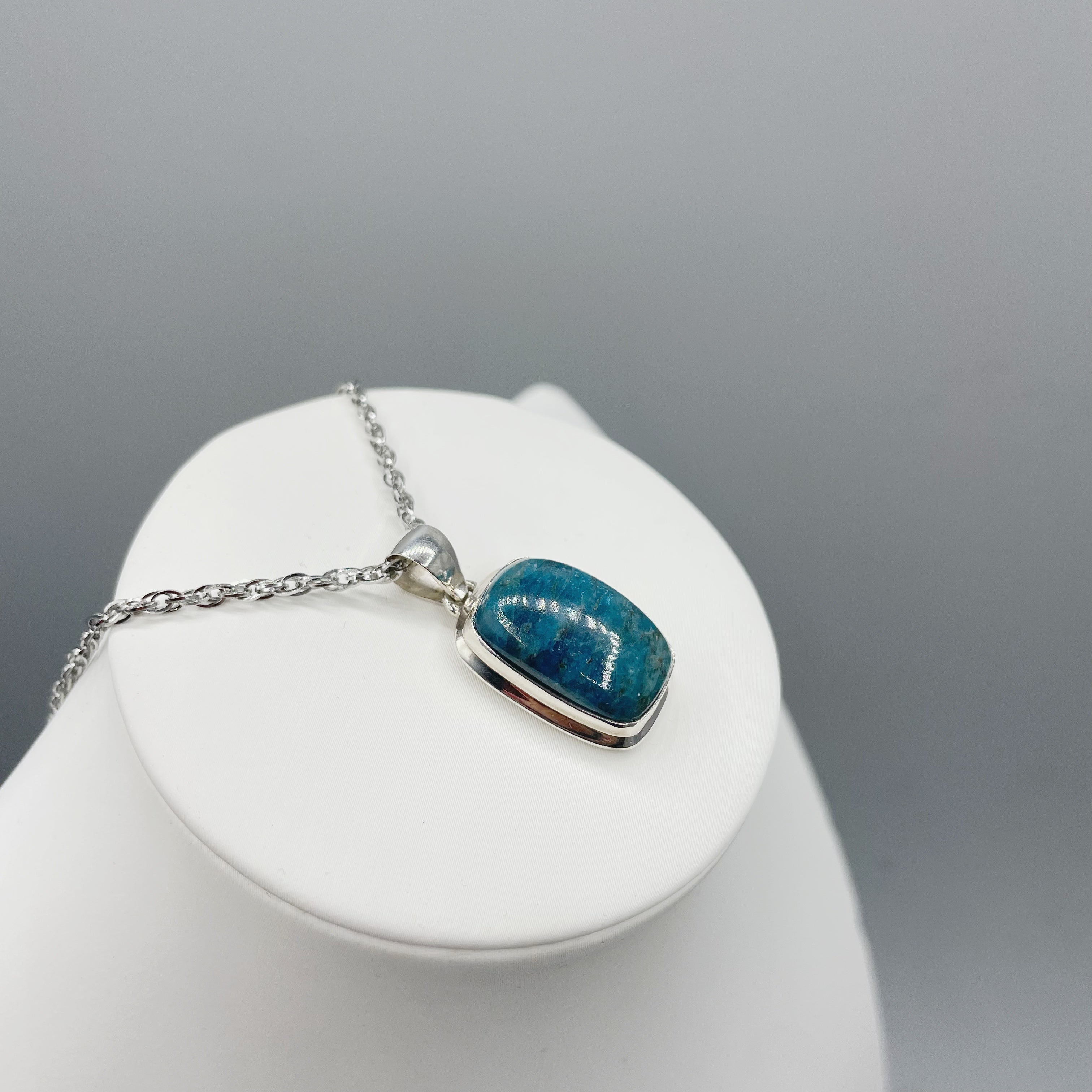 Ciondolo Apatite Argento 925 - Rettangolare