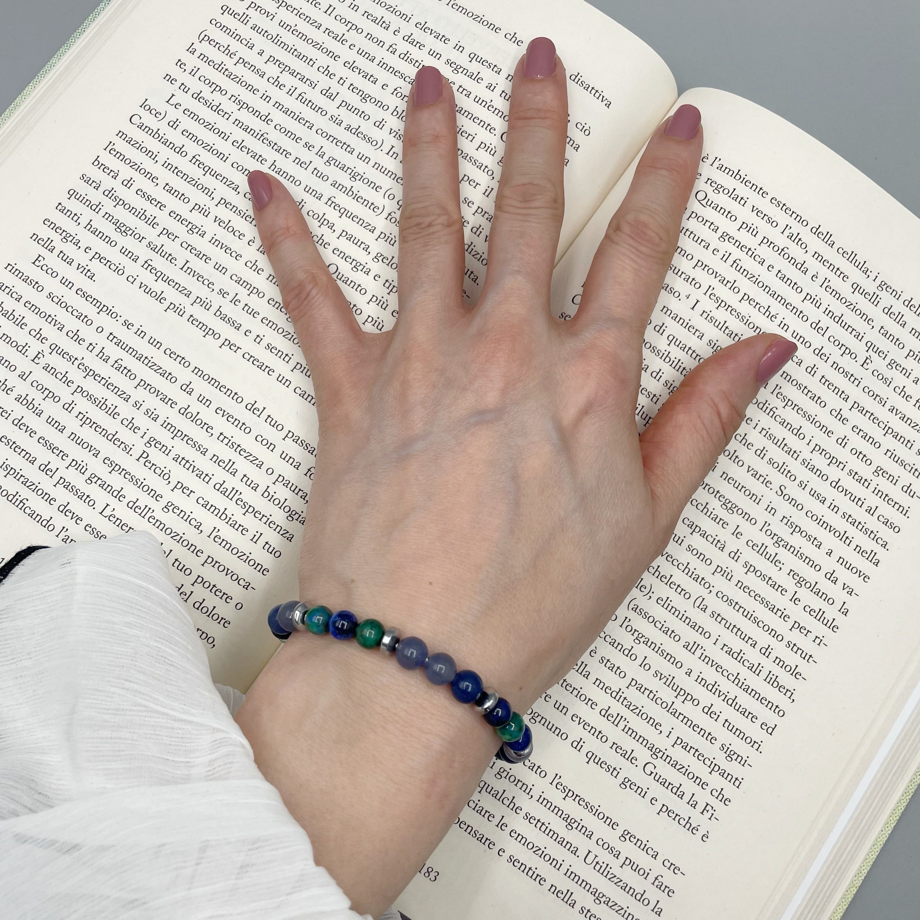 Bracciale Carpe Diem - Dumortierite, Crisocolla, Ematite - LIMITED EDITION