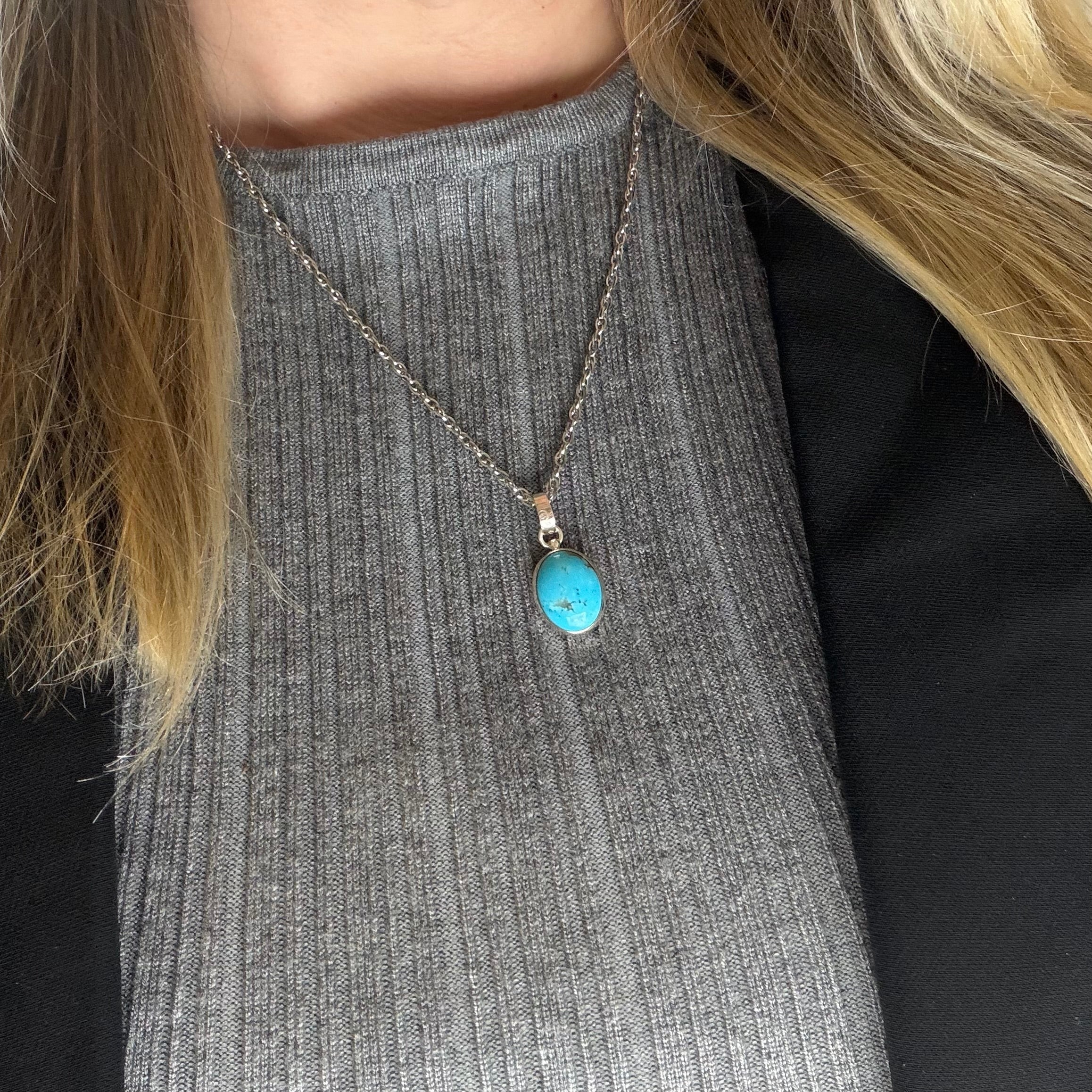 Ciondolo Turchese Naturale - Argento 925