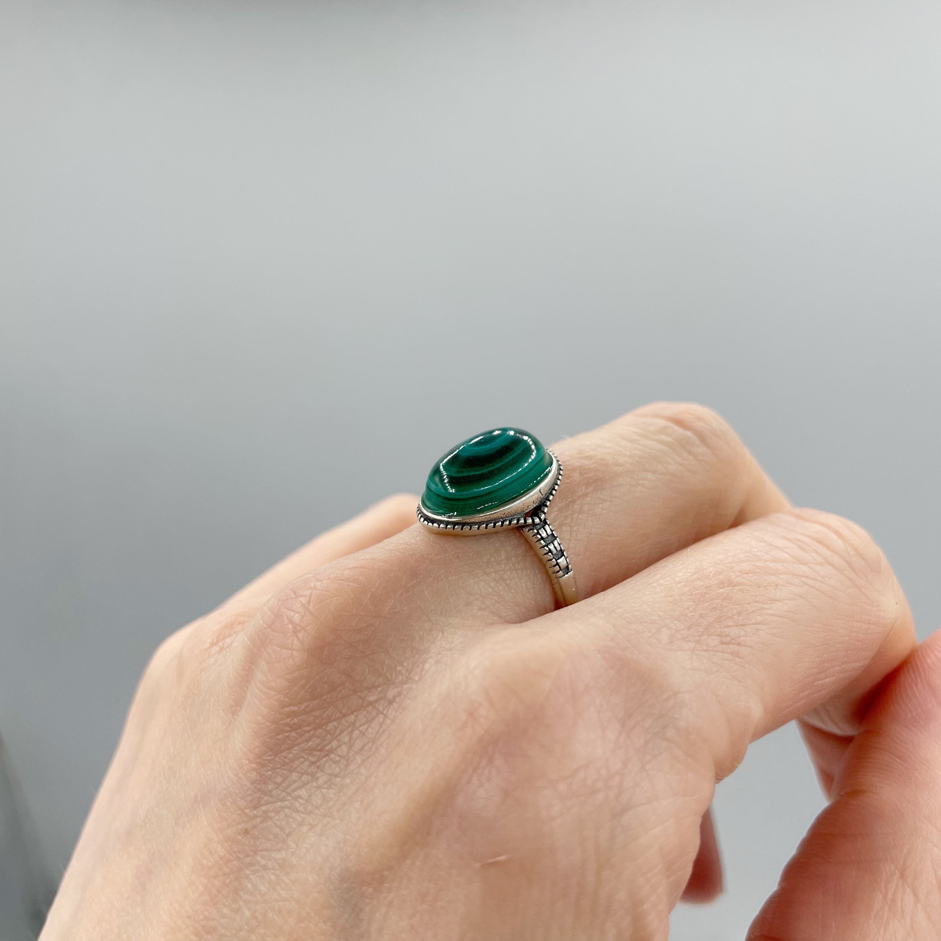 Anello Malachite - Argento 925