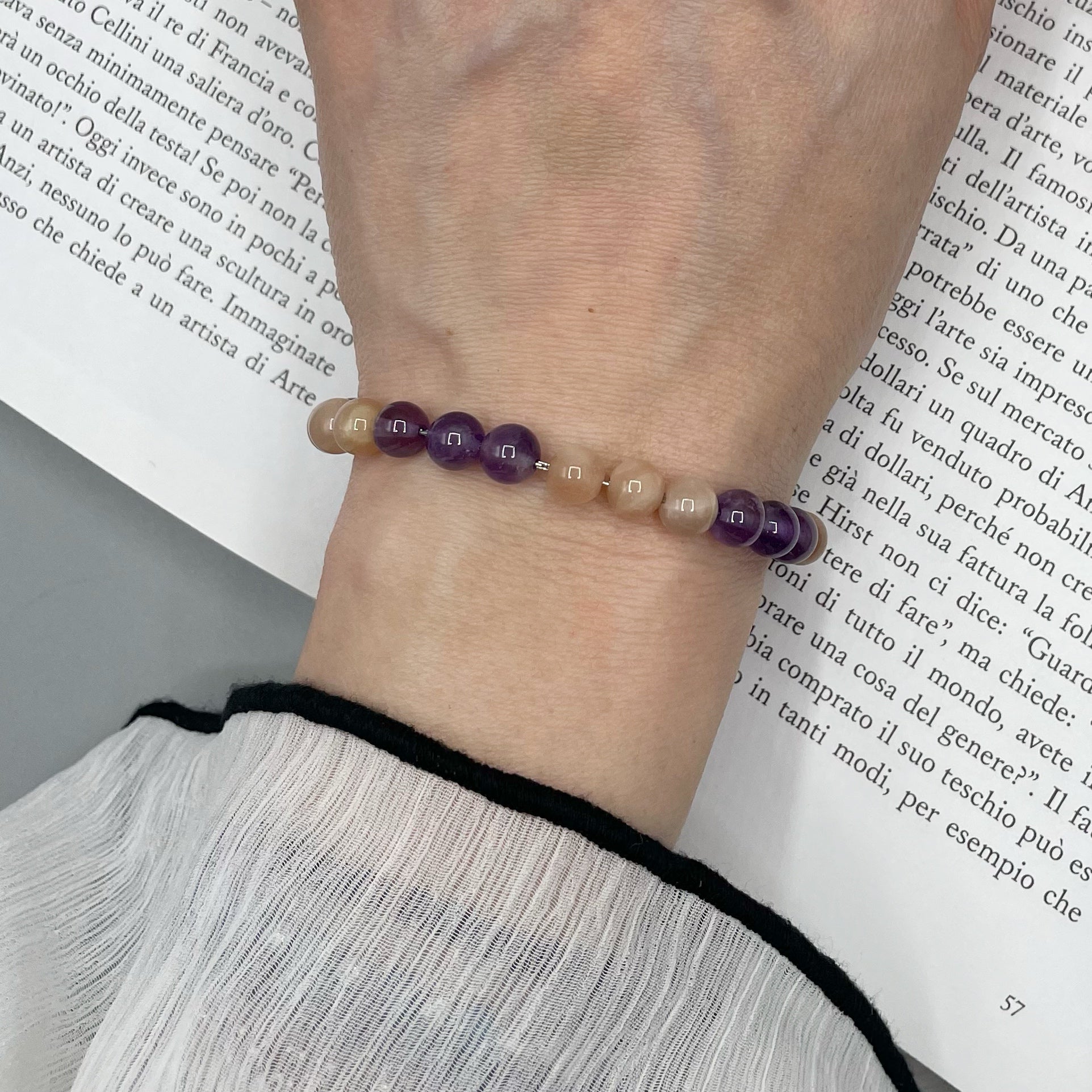 Bracciale Calm & Joy - Ametista e Pietra di Luna - LIMITED EDITION