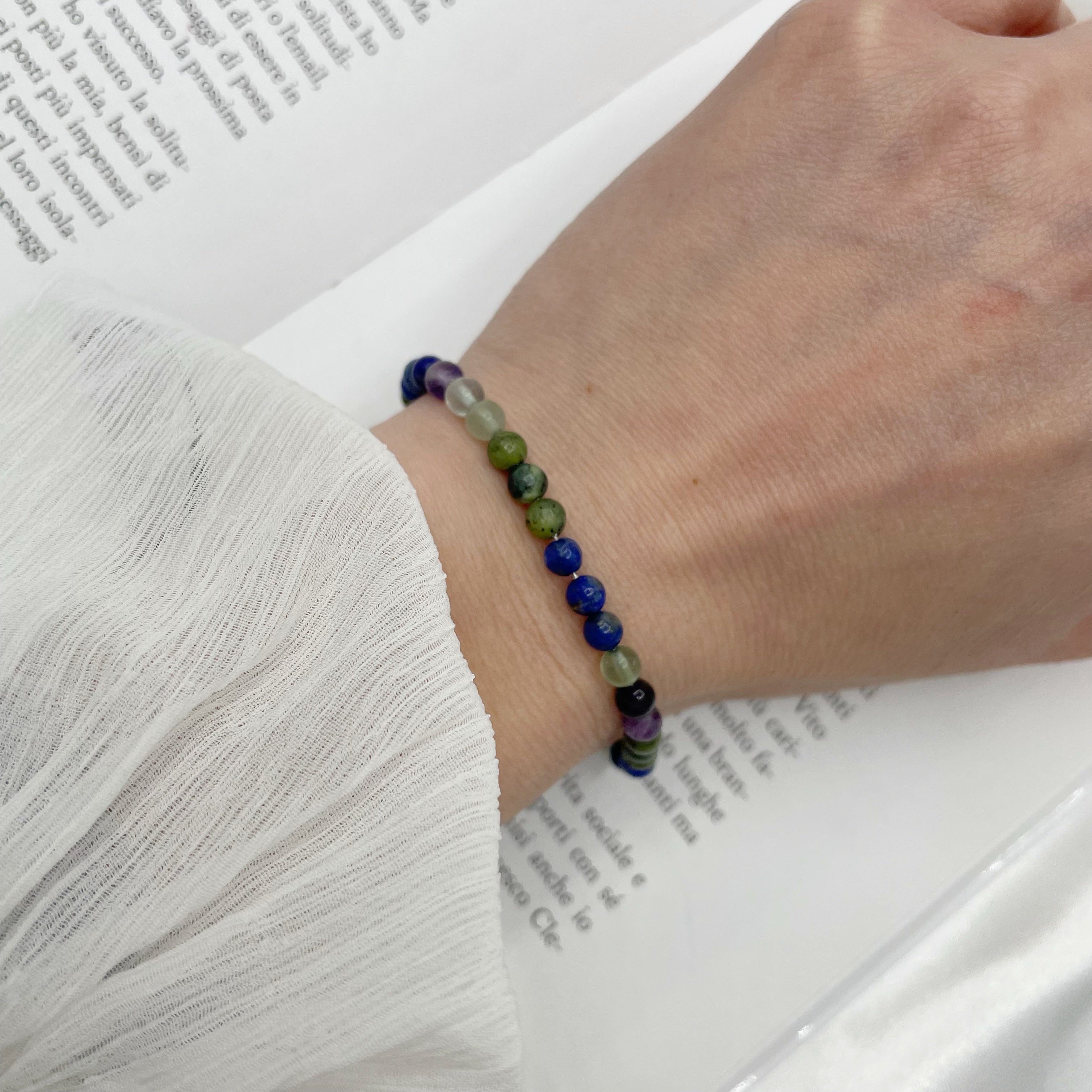 Bracciale Toro - Lapislazzuli, Giada, Fluorite