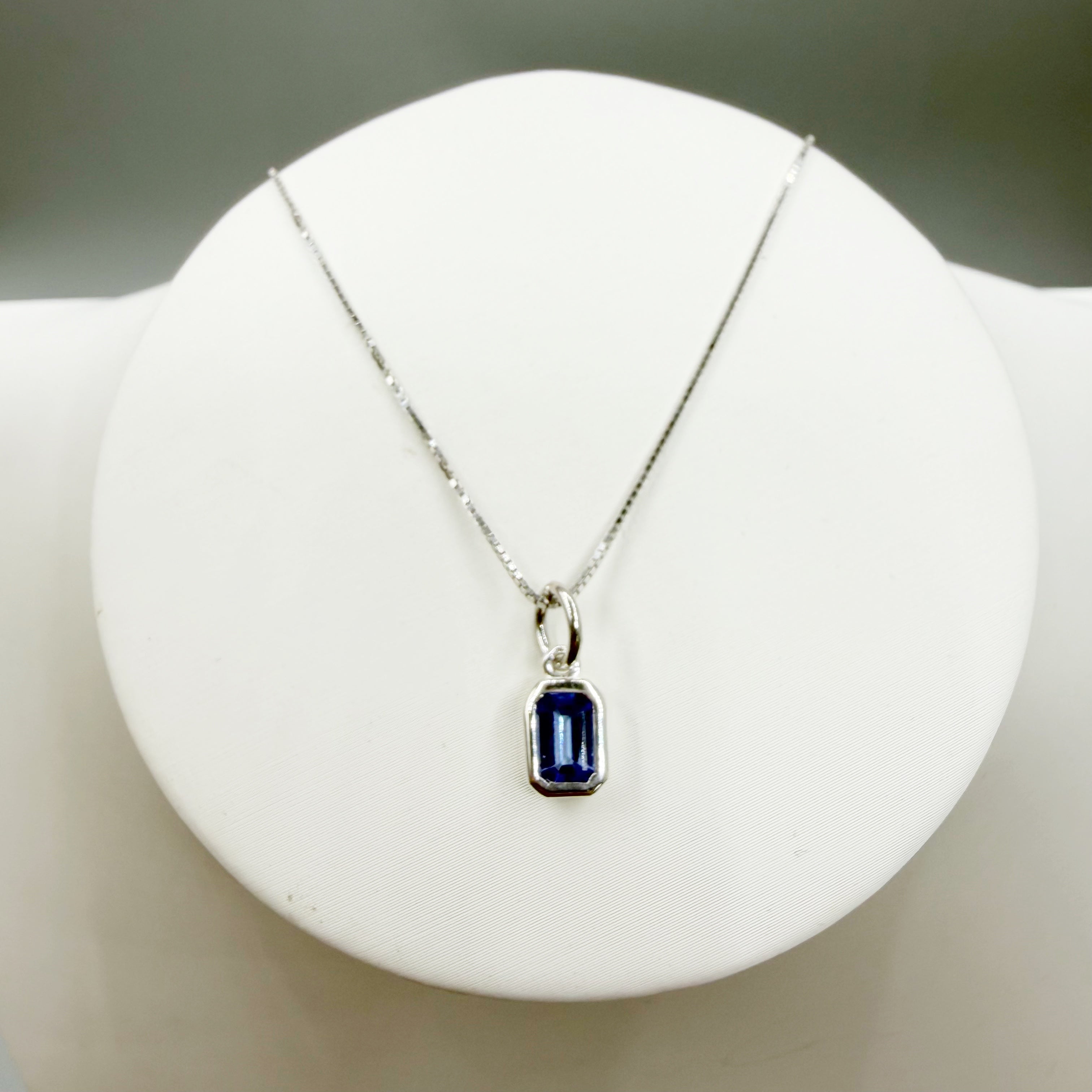 Ciondolo Punto Luce Tanzanite Argento 925 - Rettangolare