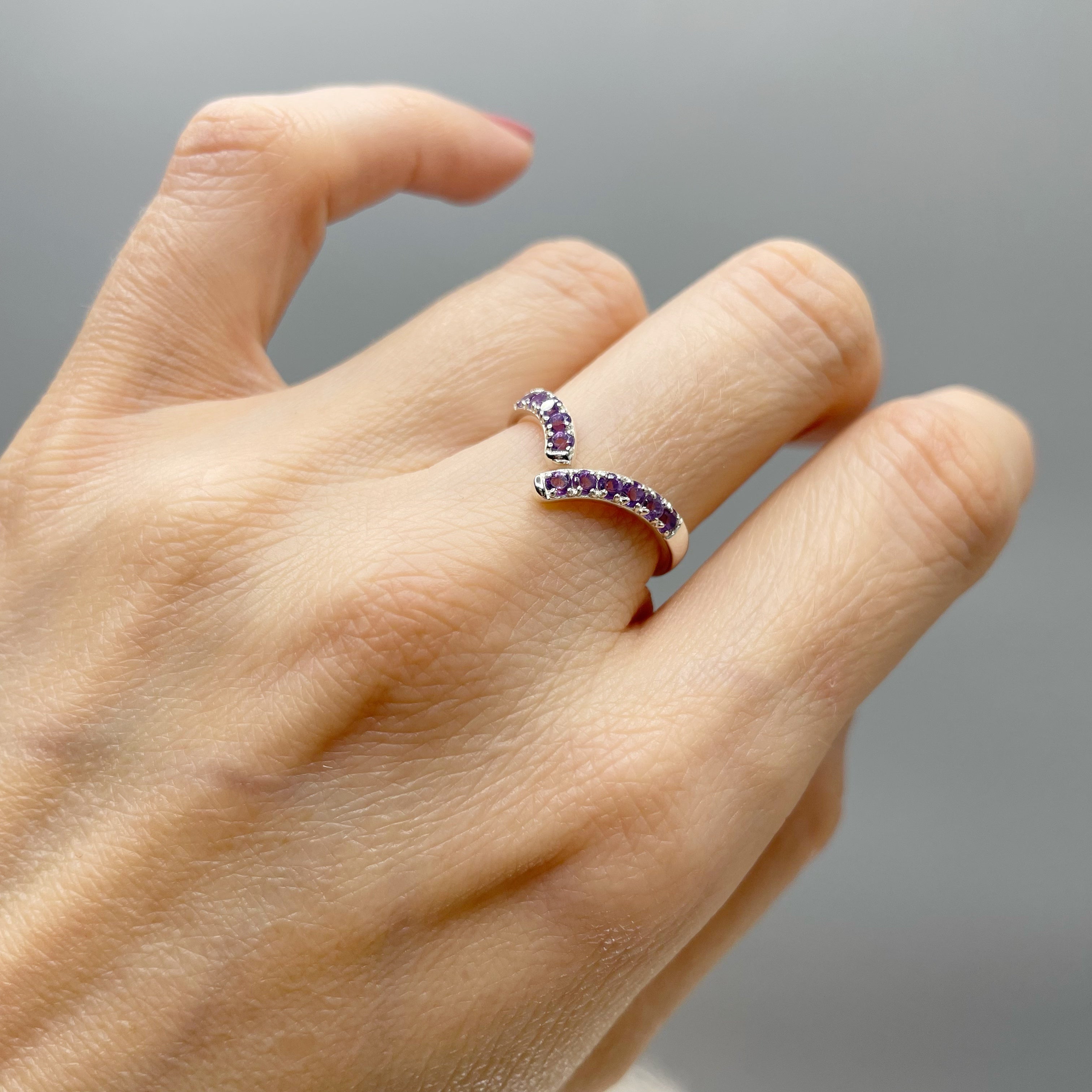 Anello Terzo Occhio - Ametista e Argento 925