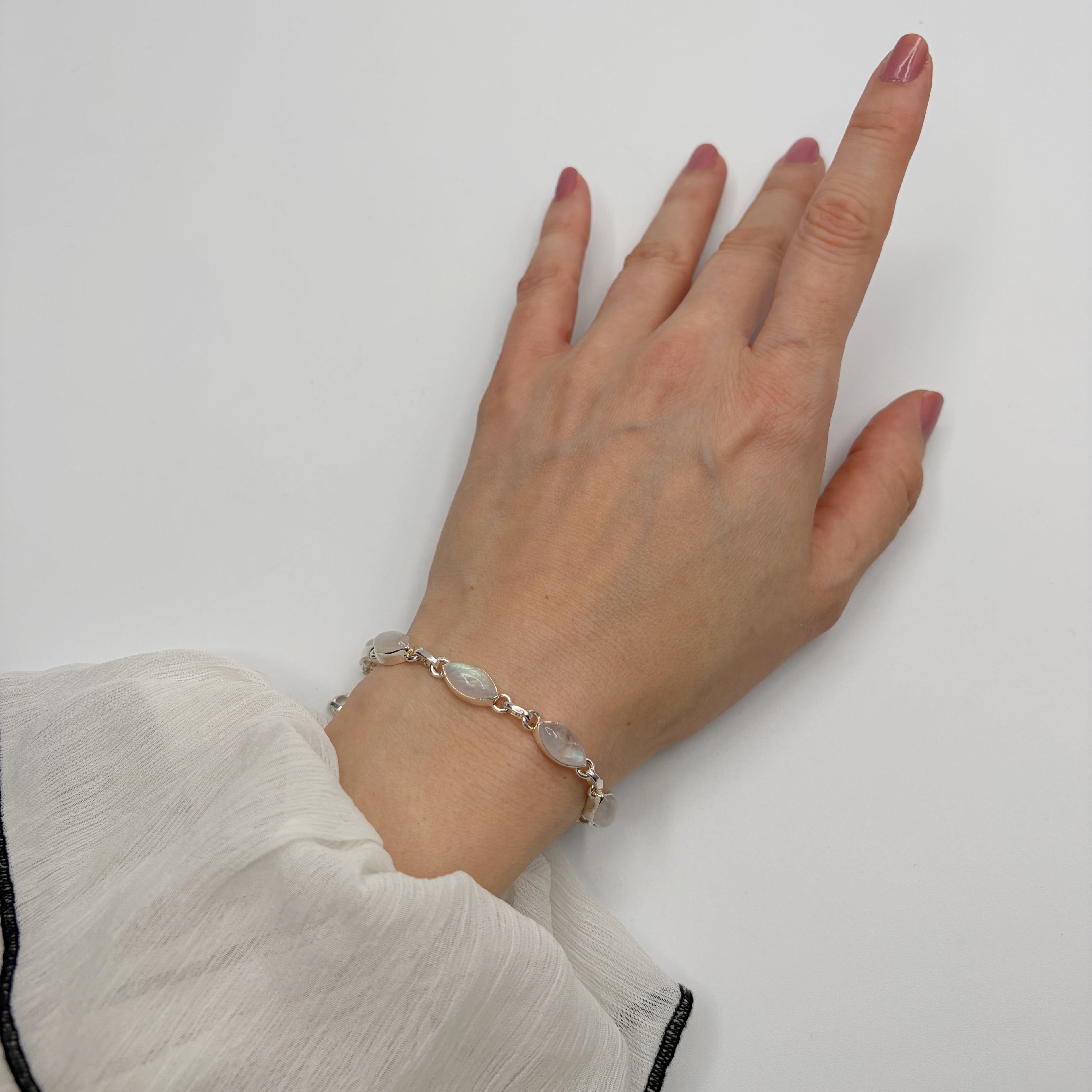 Bracciale Labradorite Bianca e Argento 925