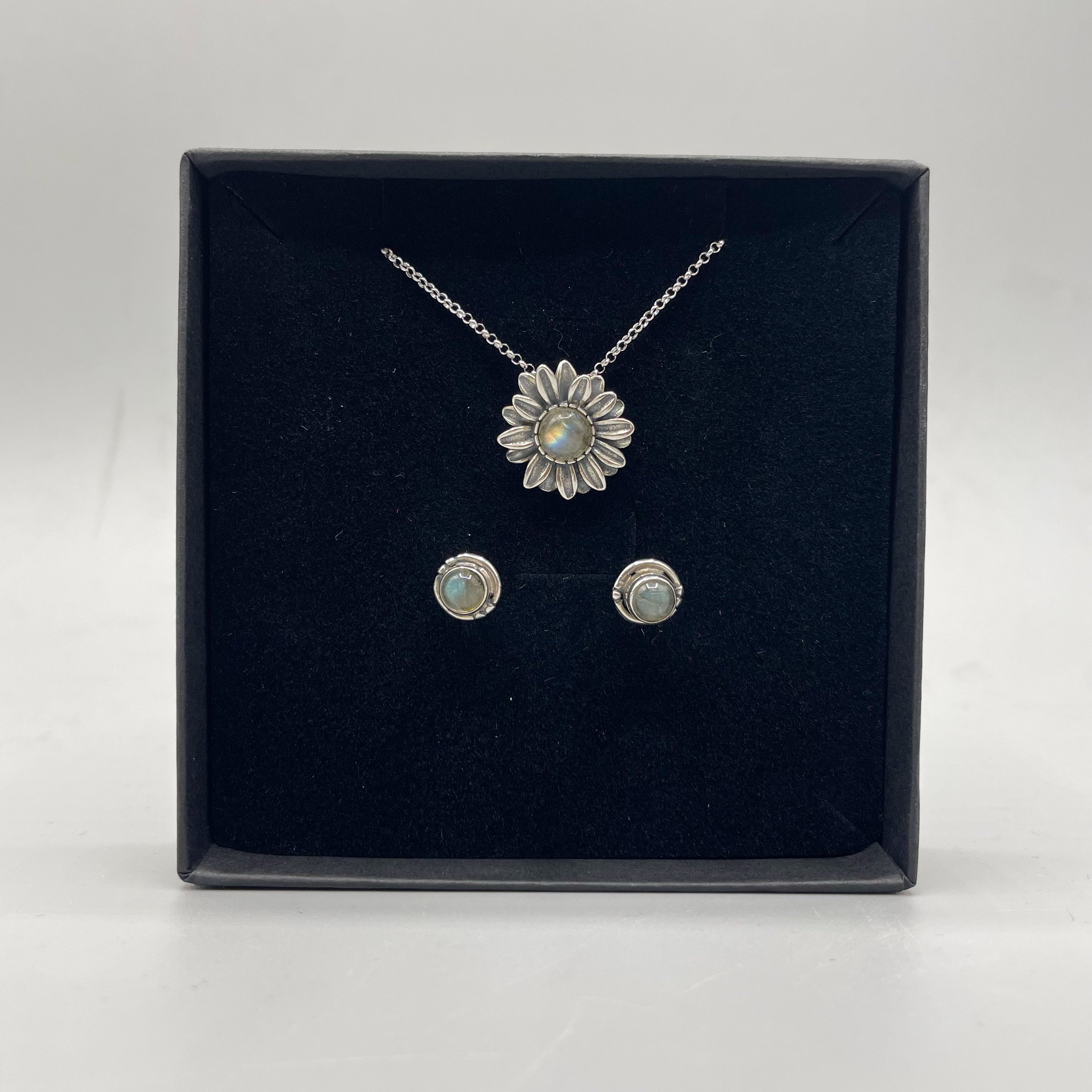 Set Labradorite - Ciondolo e Orecchini, Argento 925