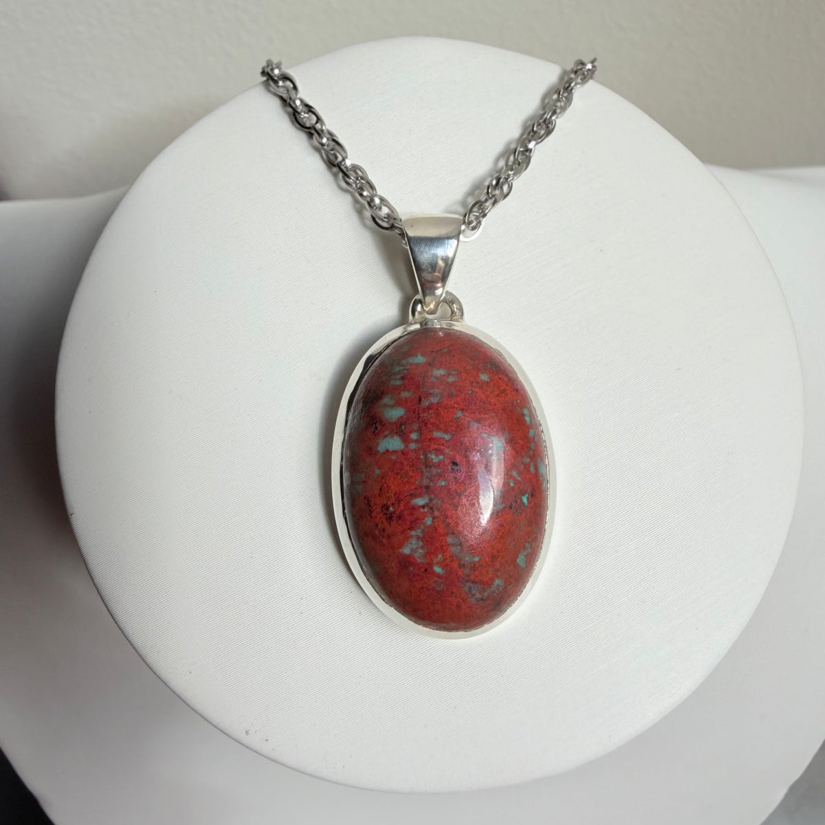 Ciondolo Cuprite e Argento 925 - Ovale