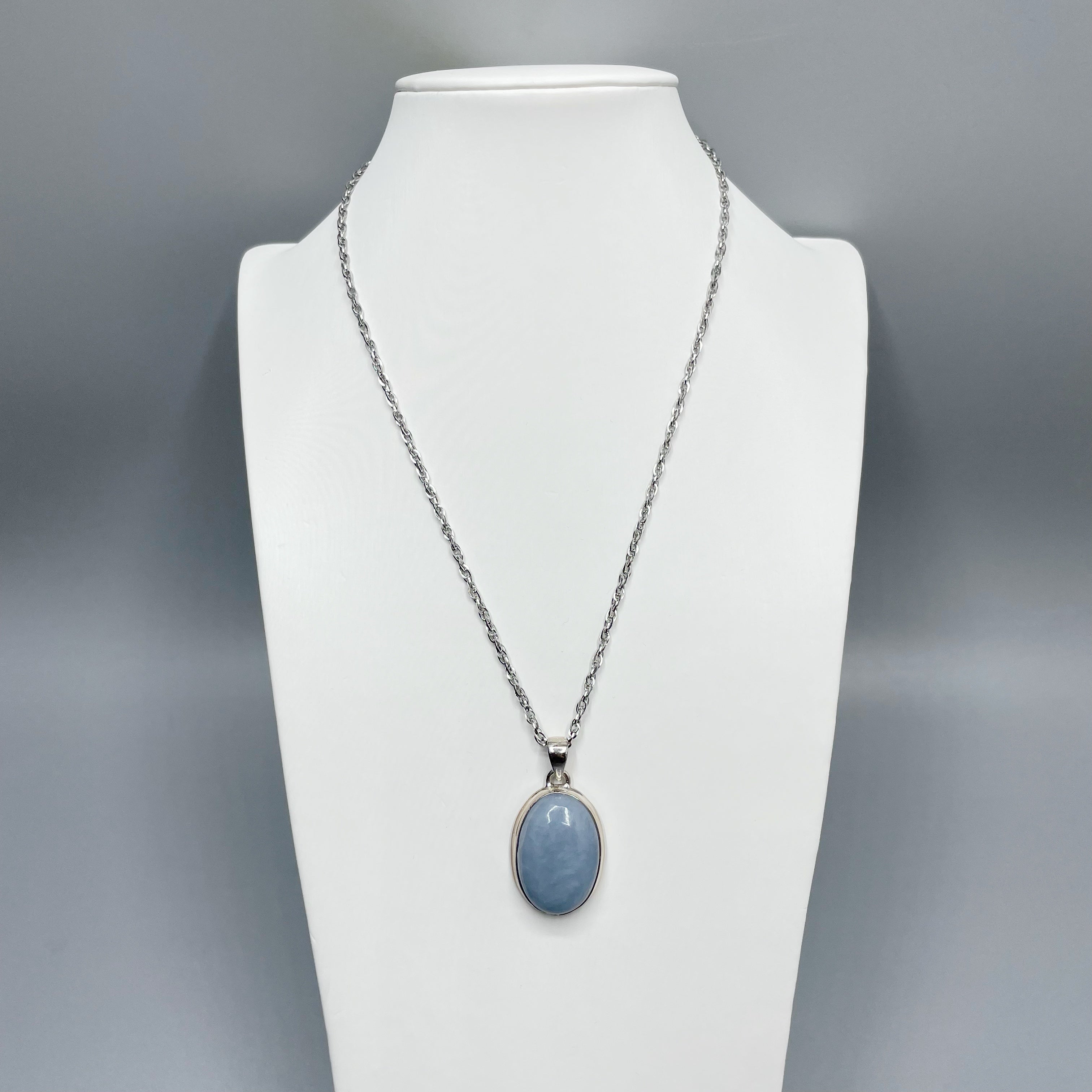Ciondolo Angelite Ovale - Argento 925