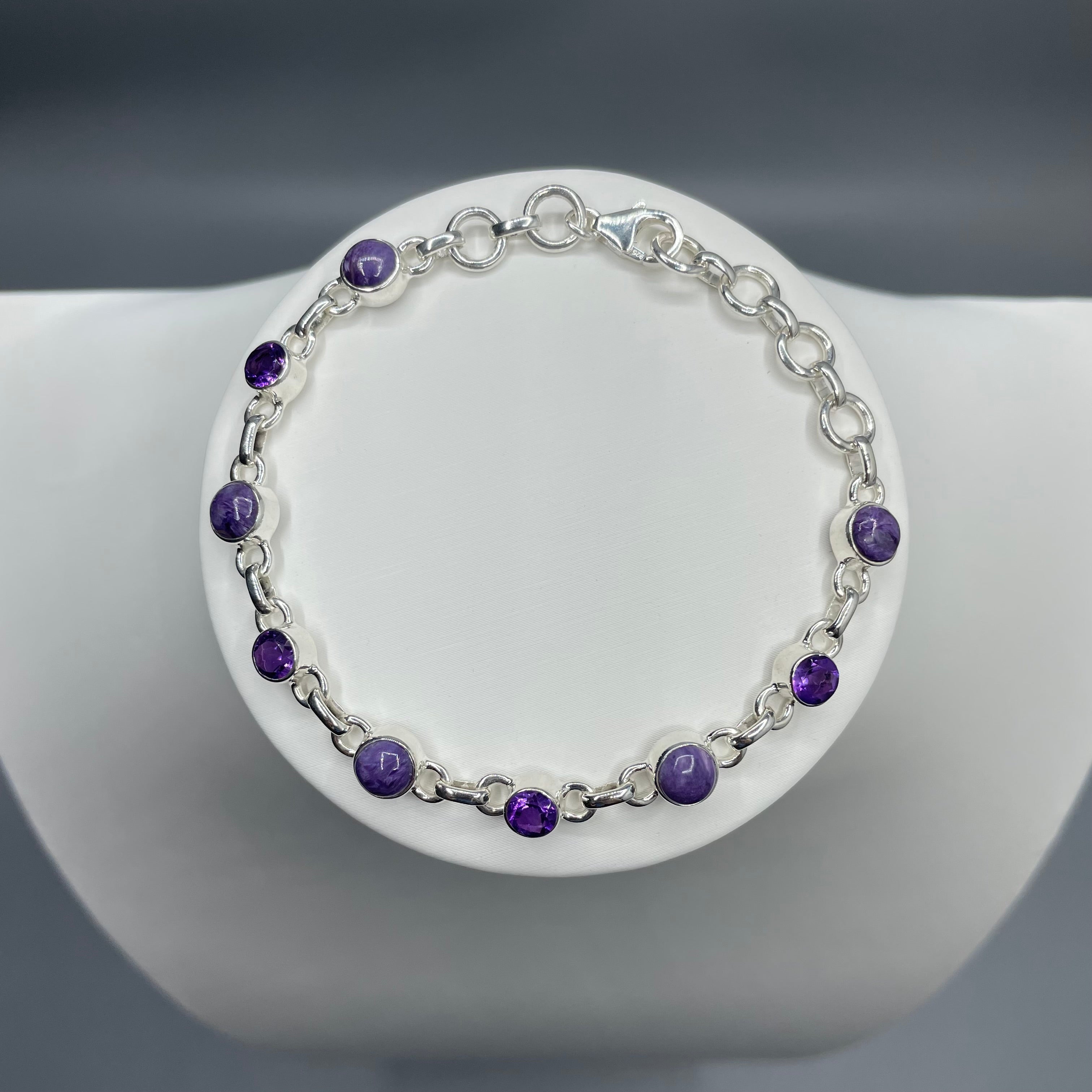 Bracciale Ametista, Ciaroite e Argento 925