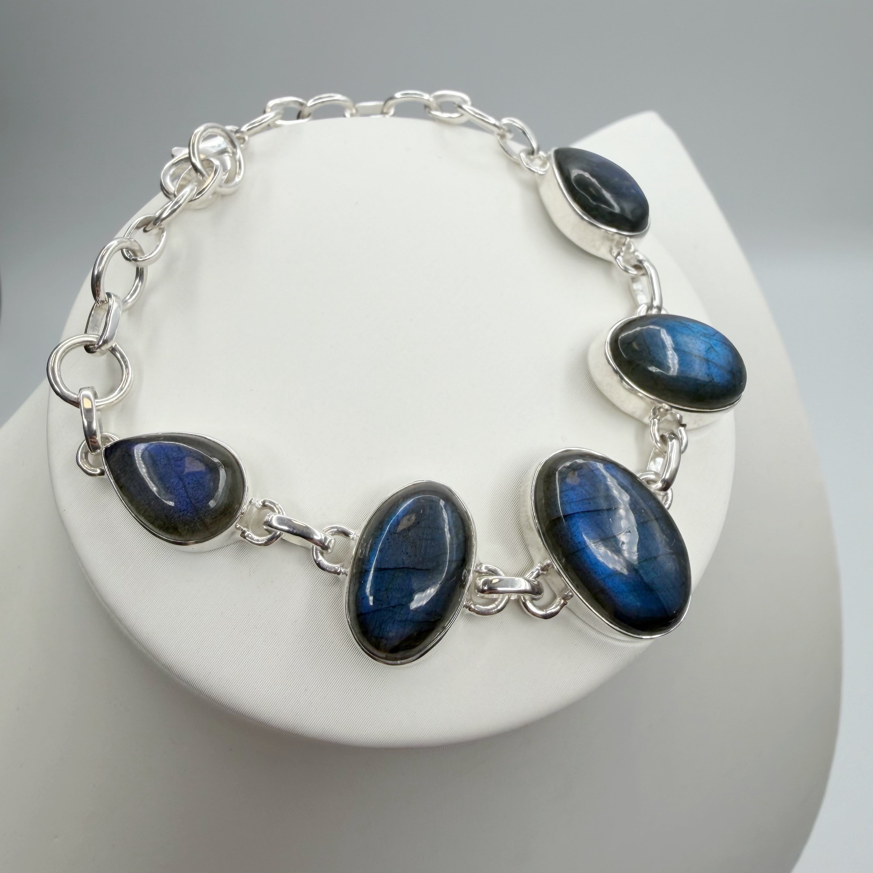 Bracciale Labradorite e Argento 925 - Ovale