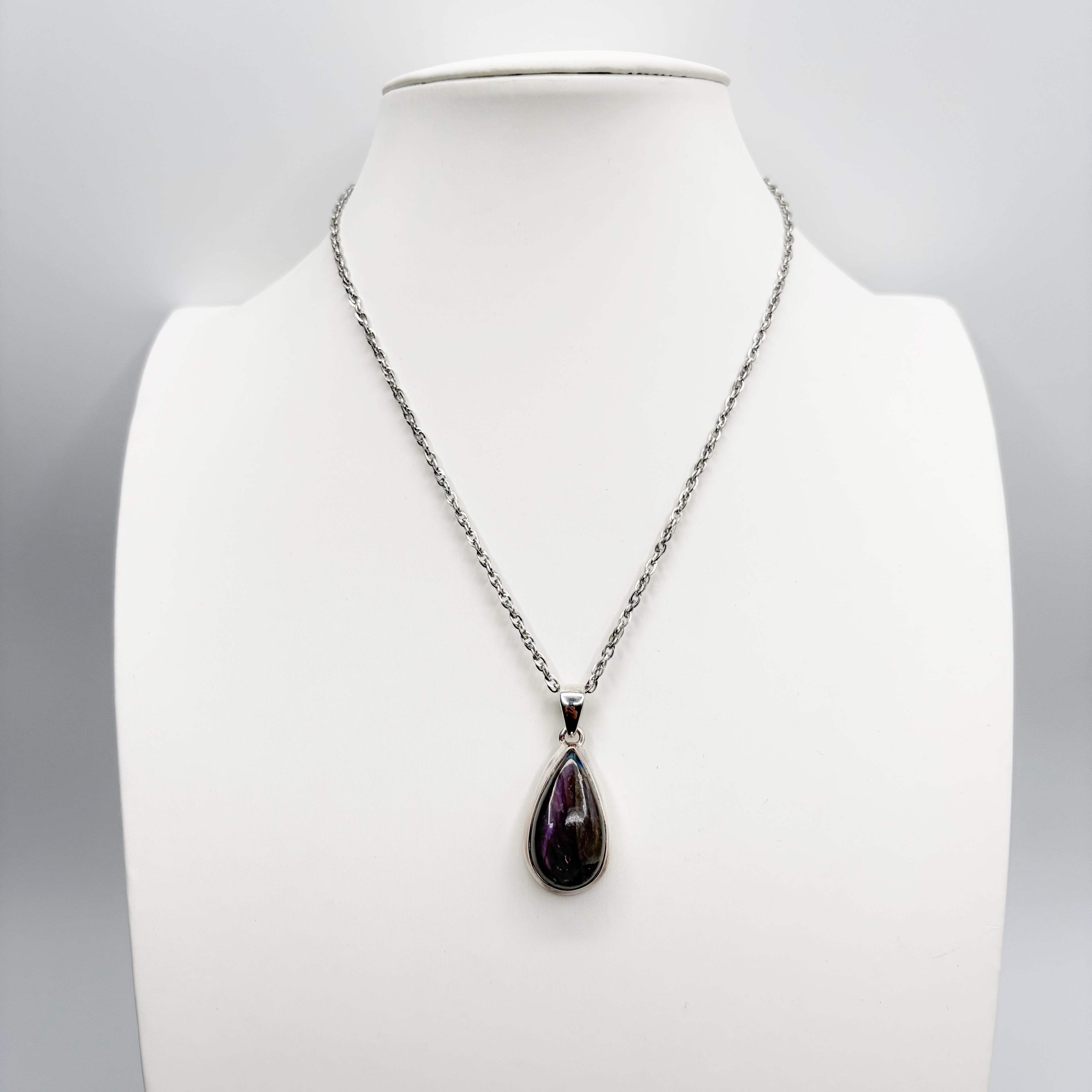 Ciondolo Labradorite Viola - Argento 925 - a goccia