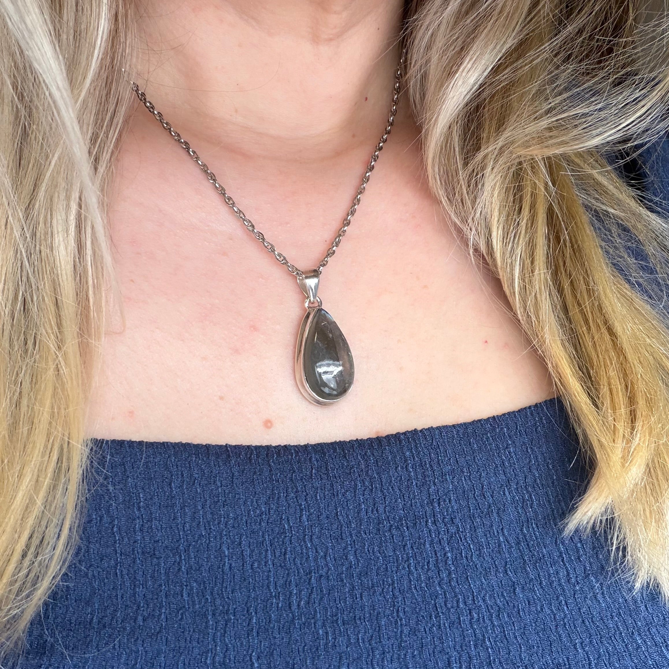 Ciondolo Labradorite Viola - Argento 925 - a goccia
