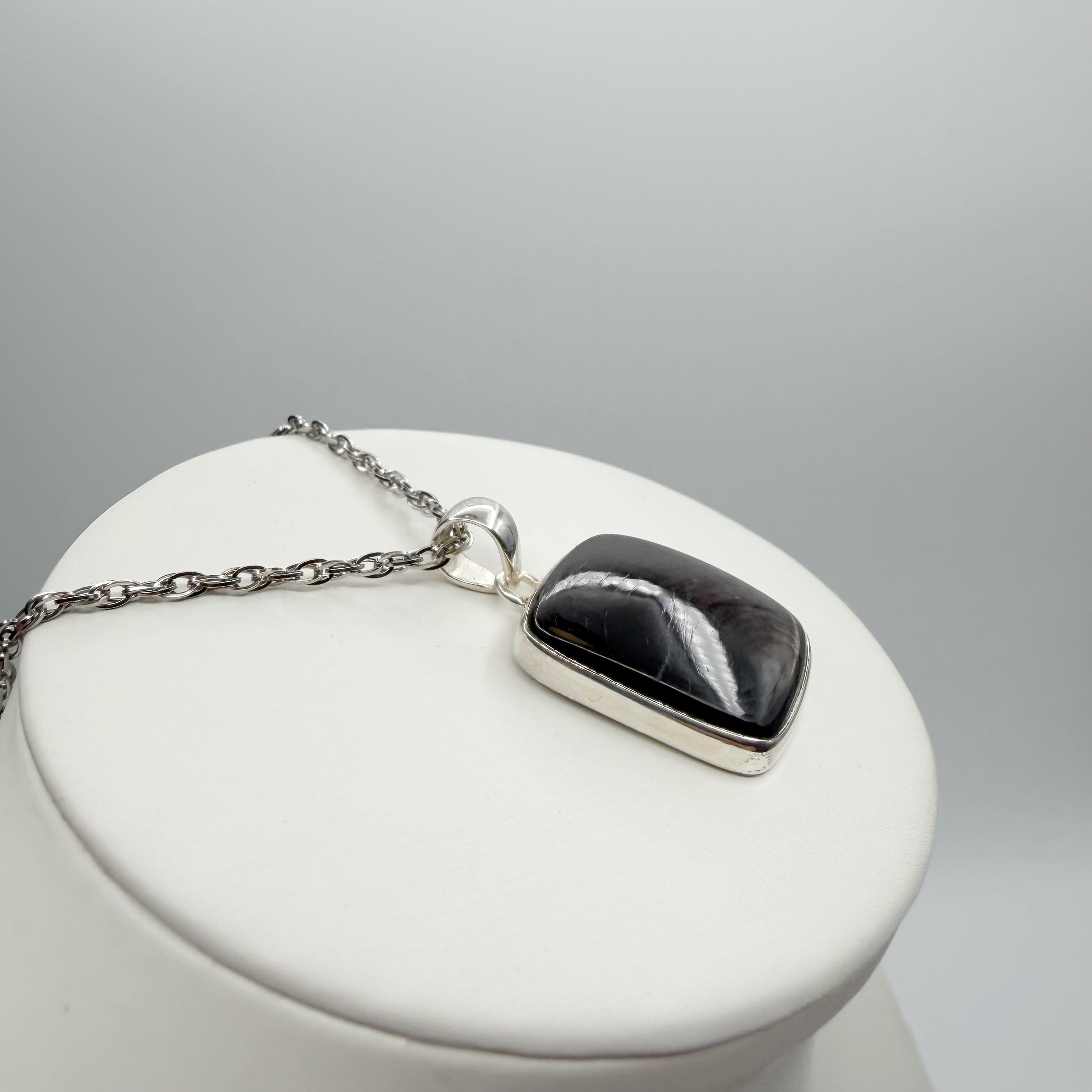 Ciondolo Iperstene Argento 925 - Rettangolare