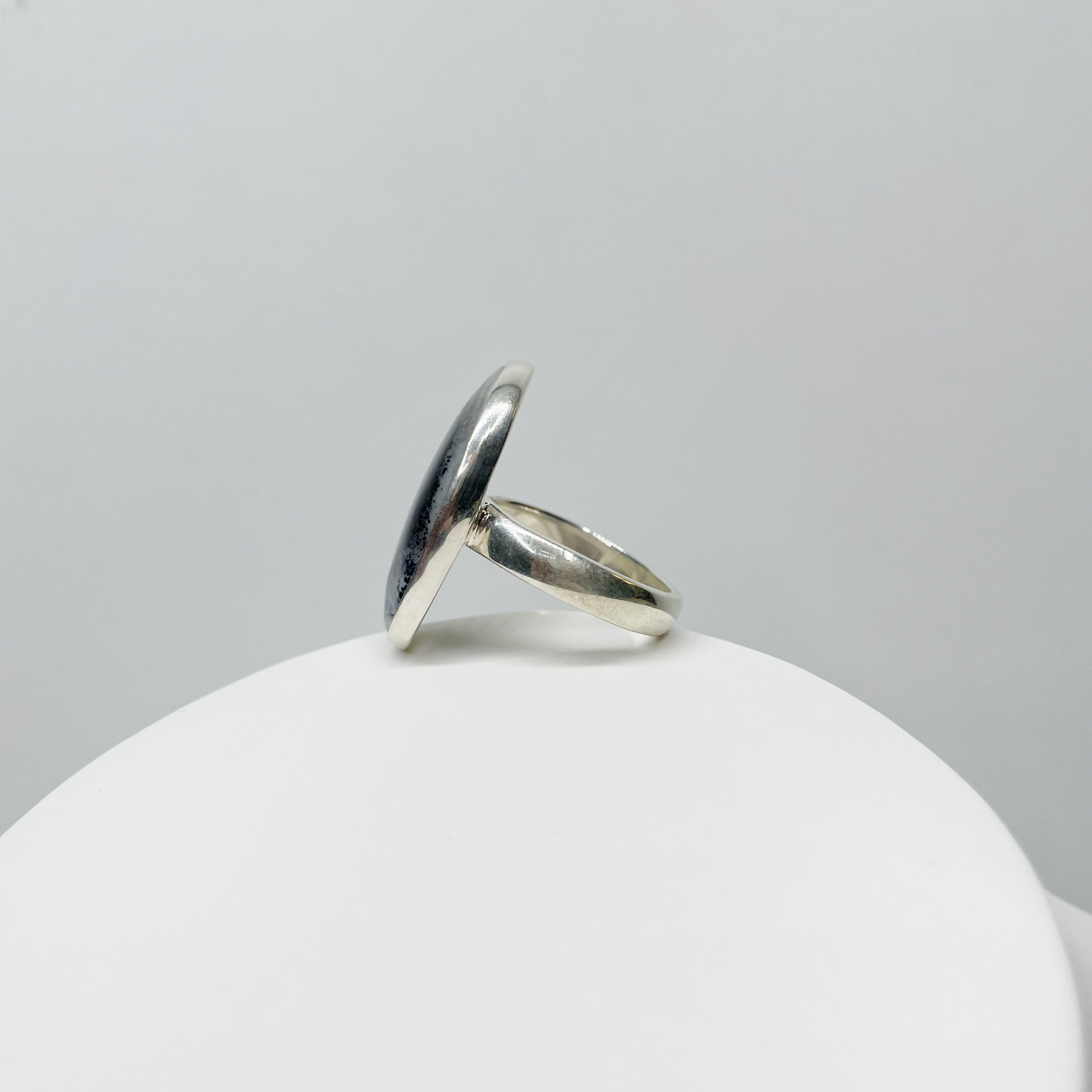 Anello Agata dendritica Ovale - Argento 925