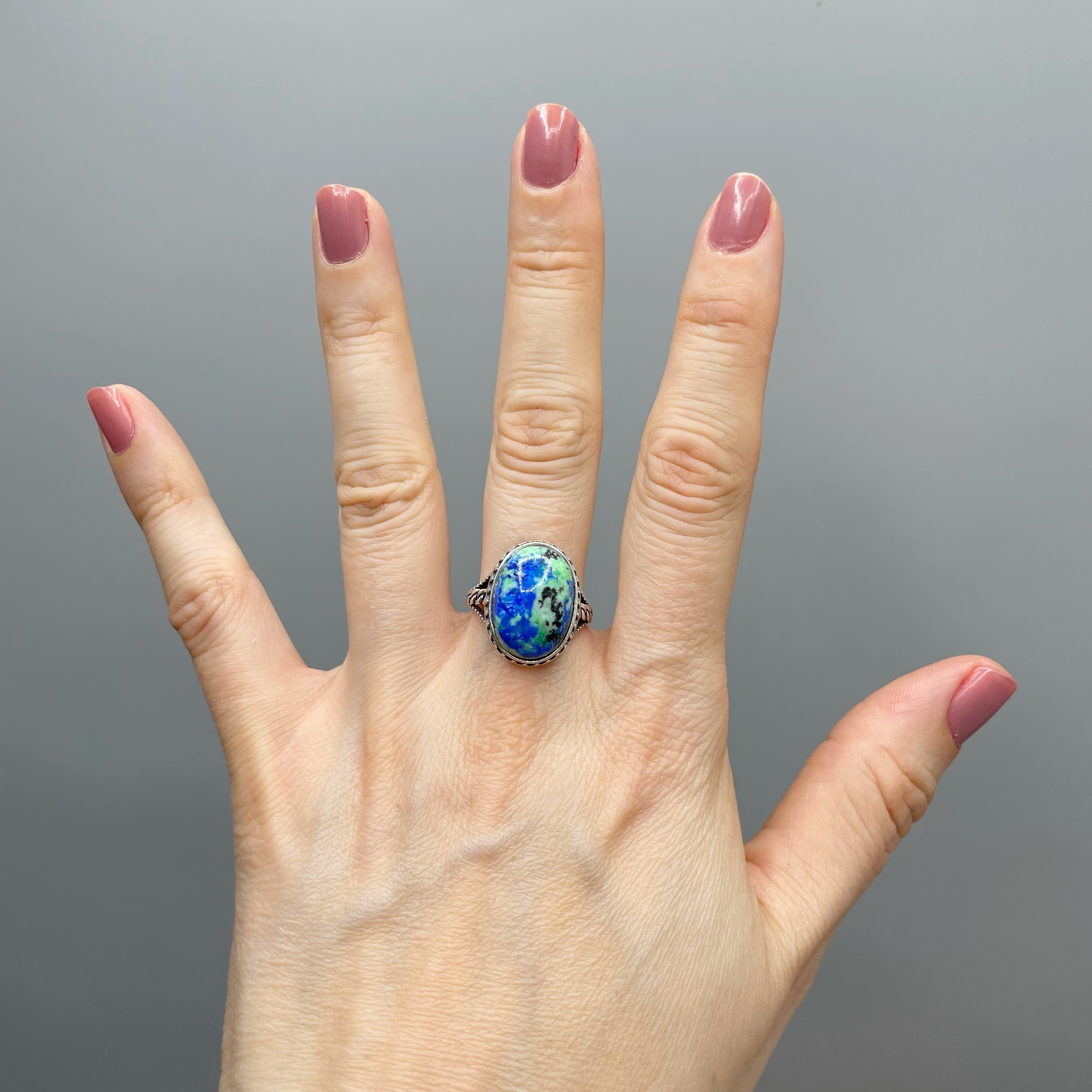 Anello Turchese Naturale e Lapislazzuli - Argento 925