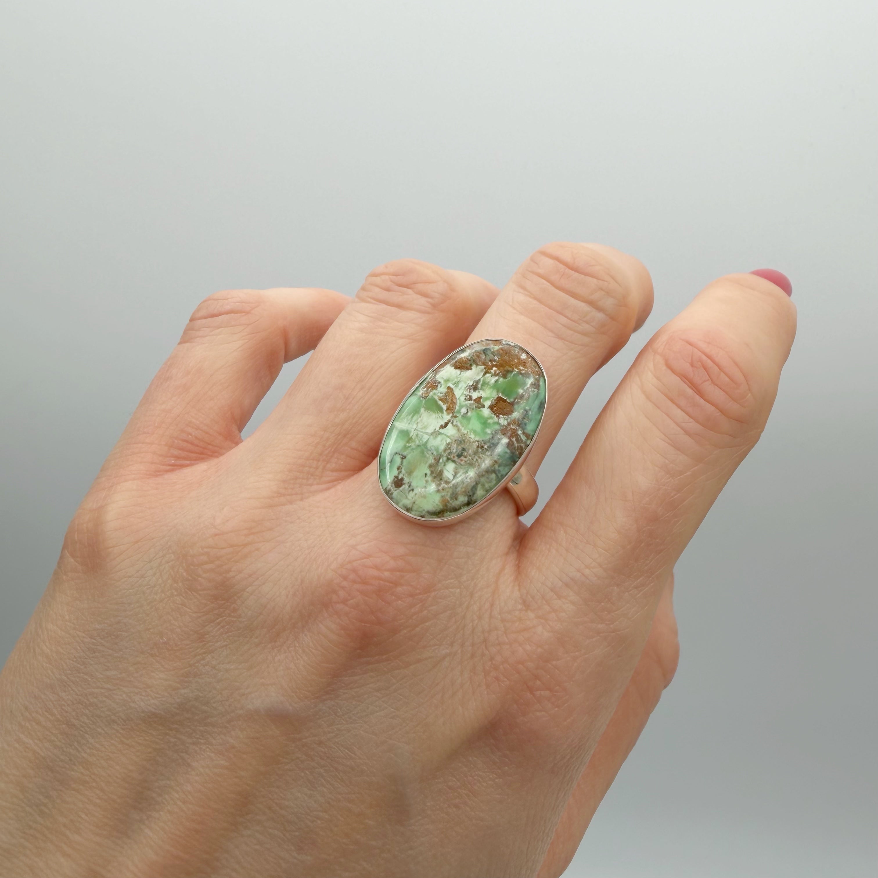 Anello Variscite e Argento 925 - Ovale