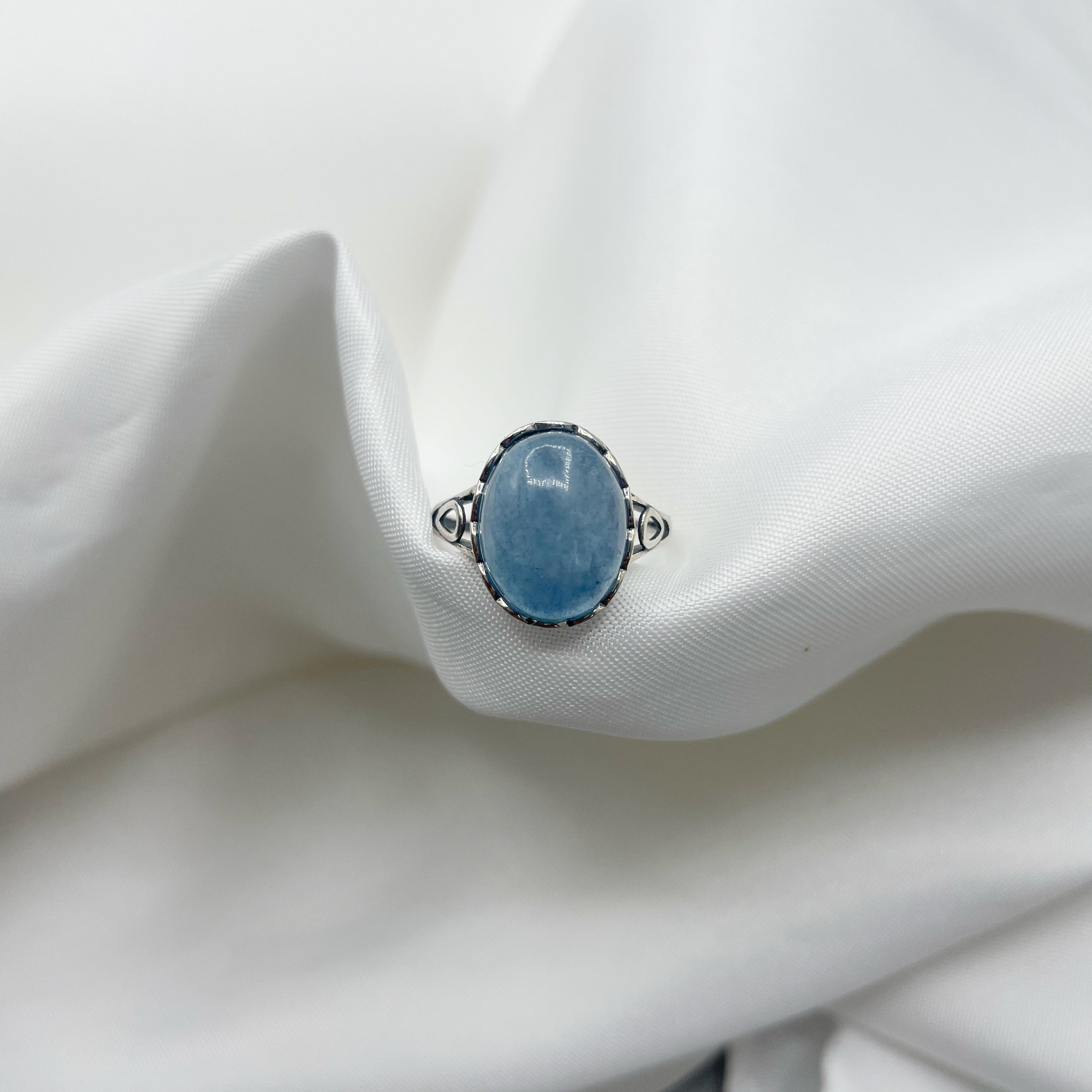 Anello Acquamarina Ovale - Argento 925