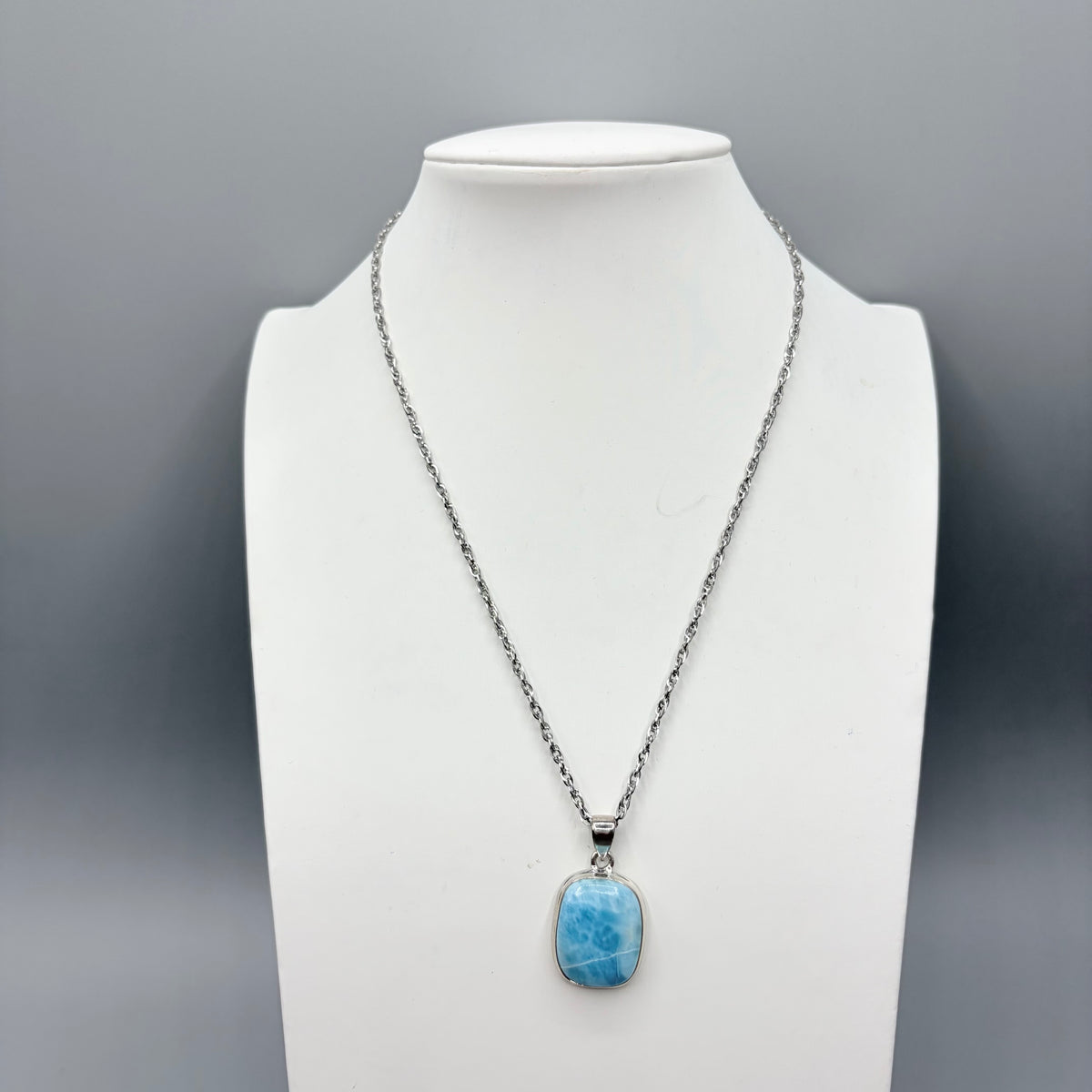 Ciondolo Larimar Argento 925 - Rettangolare