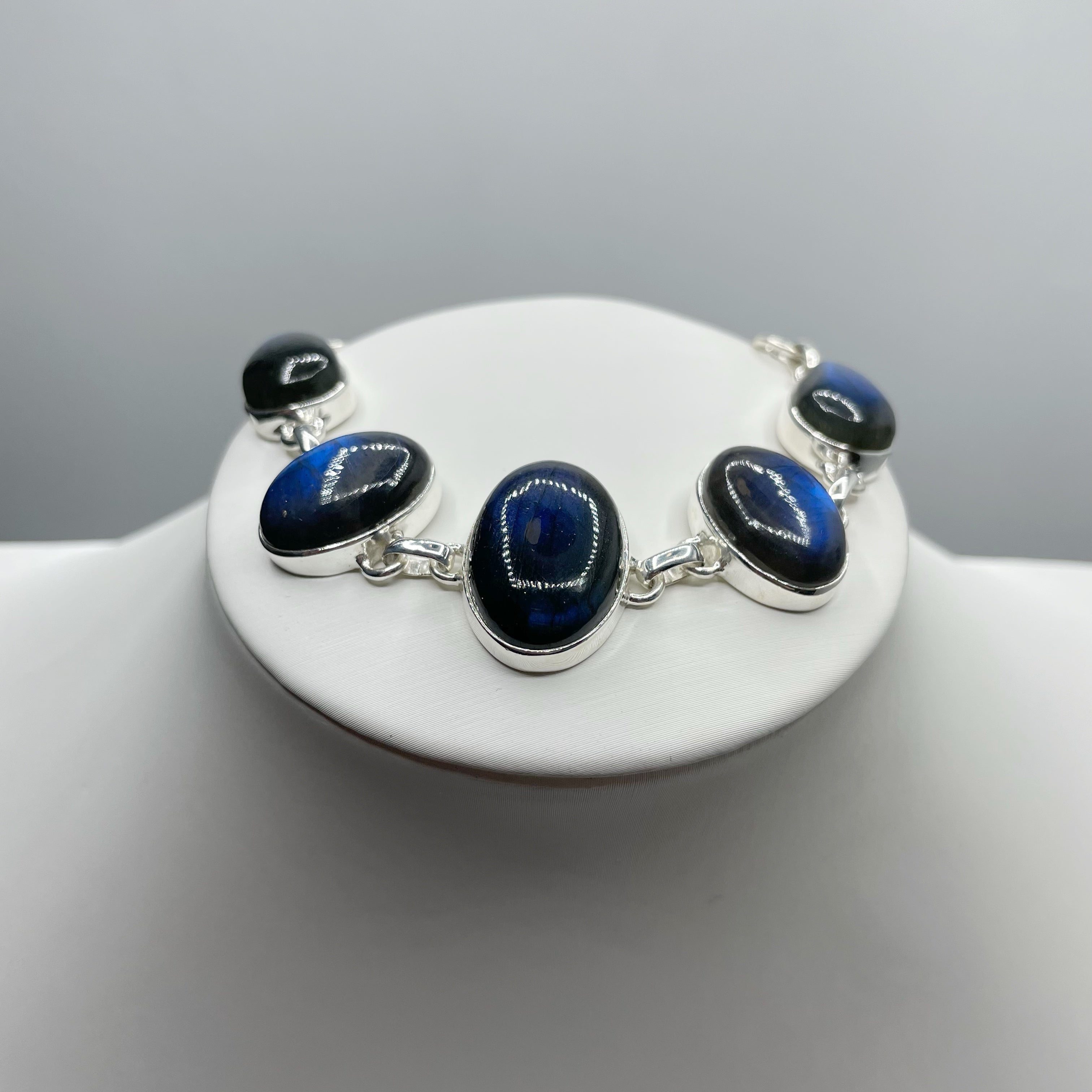 Bracciale Labradorite e Argento 925 - ovale