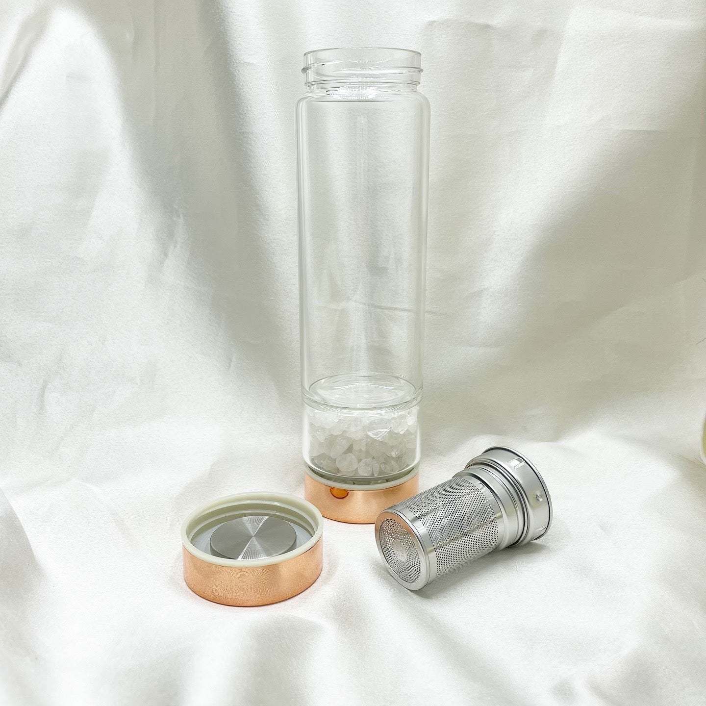 Bottiglia Energetica con infusore di Tè e Cristalli