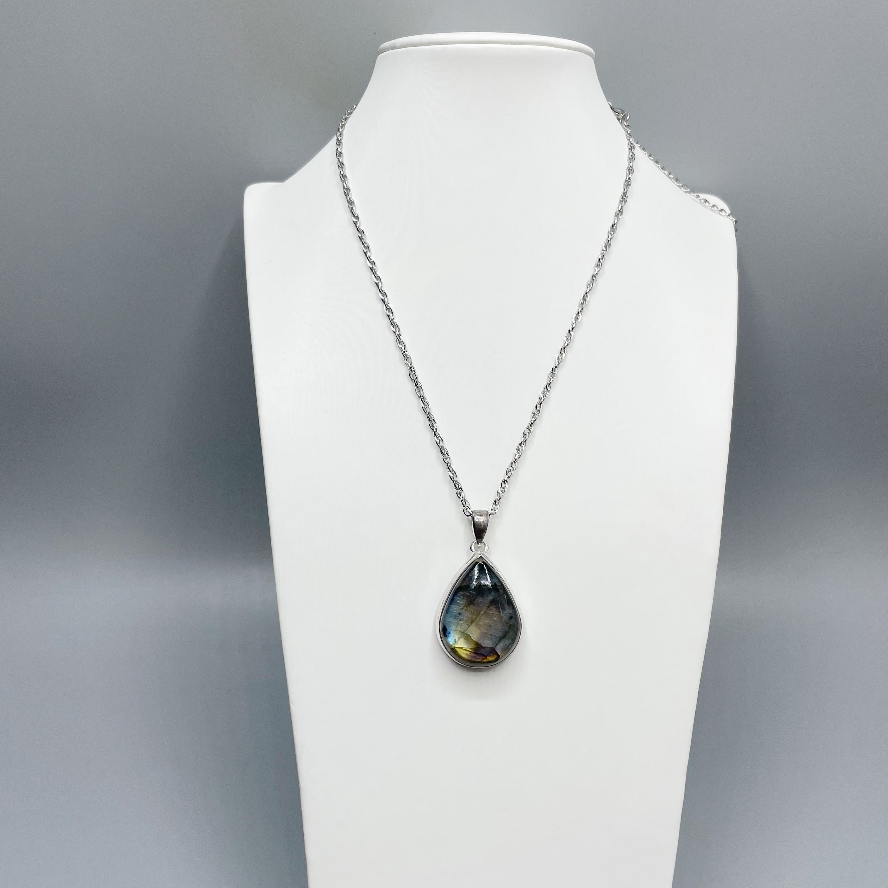 Ciondolo Labradorite a Goccia - Argento 925
