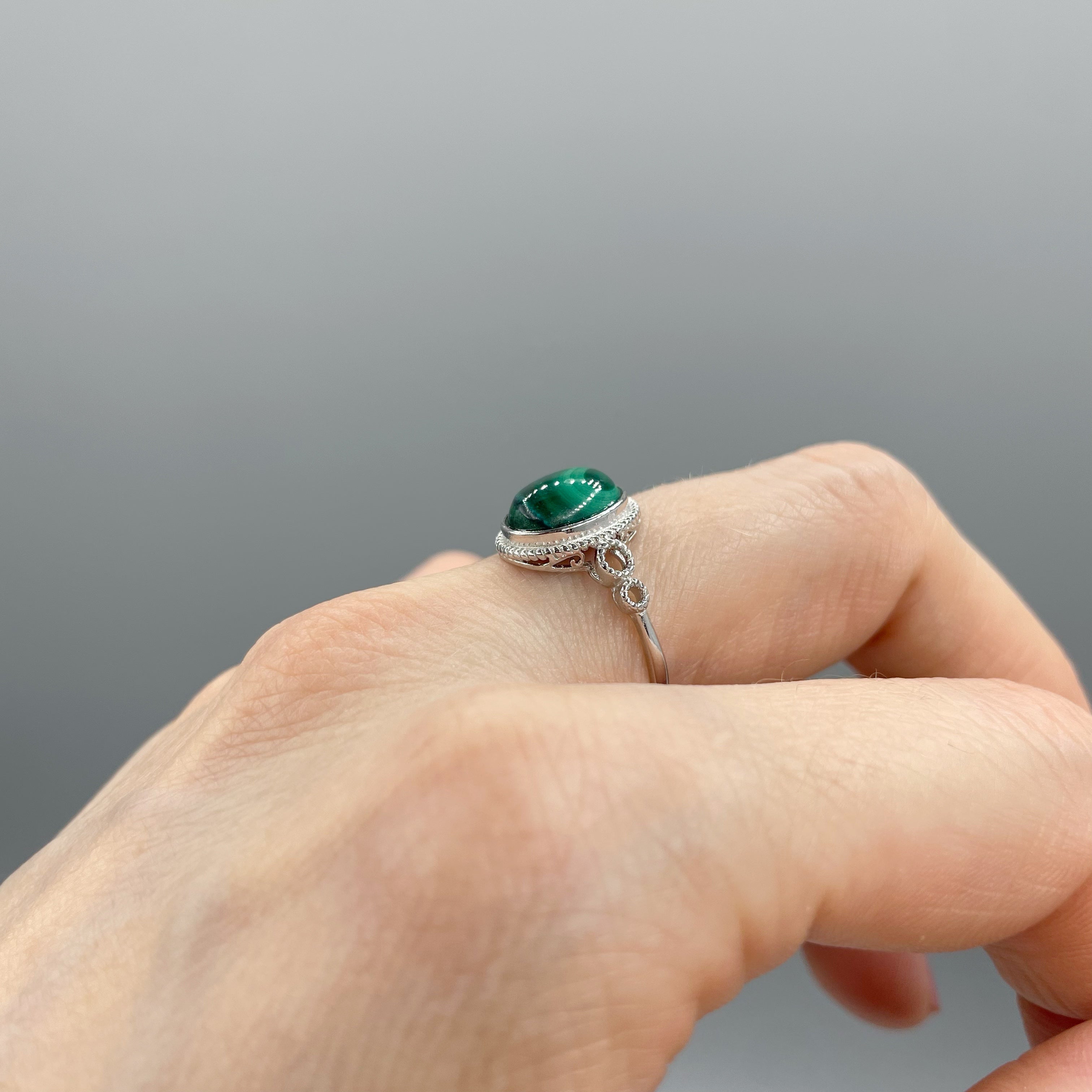 Anello Malachite Circle - Argento 925