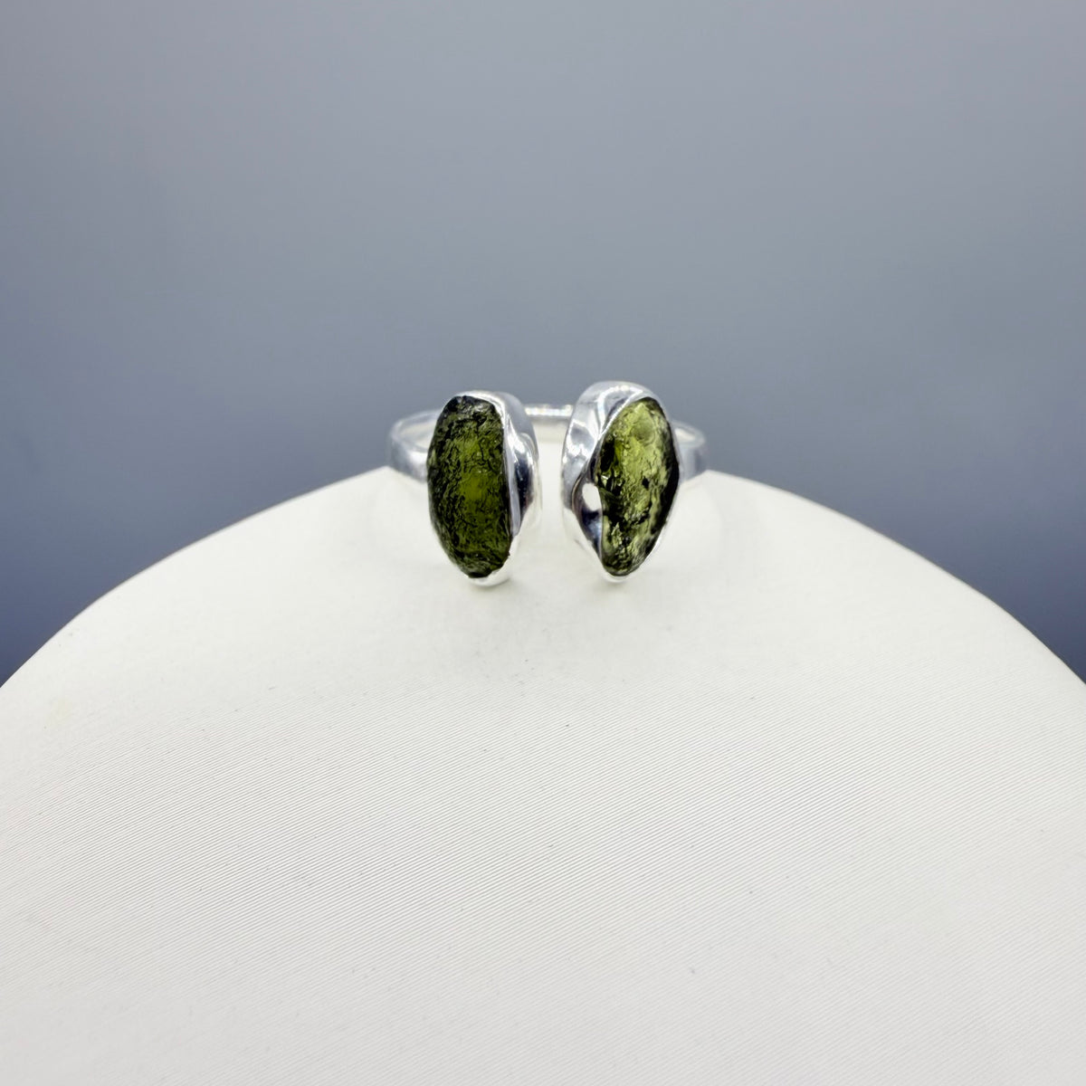 Anello Moldavite Double - Argento 925