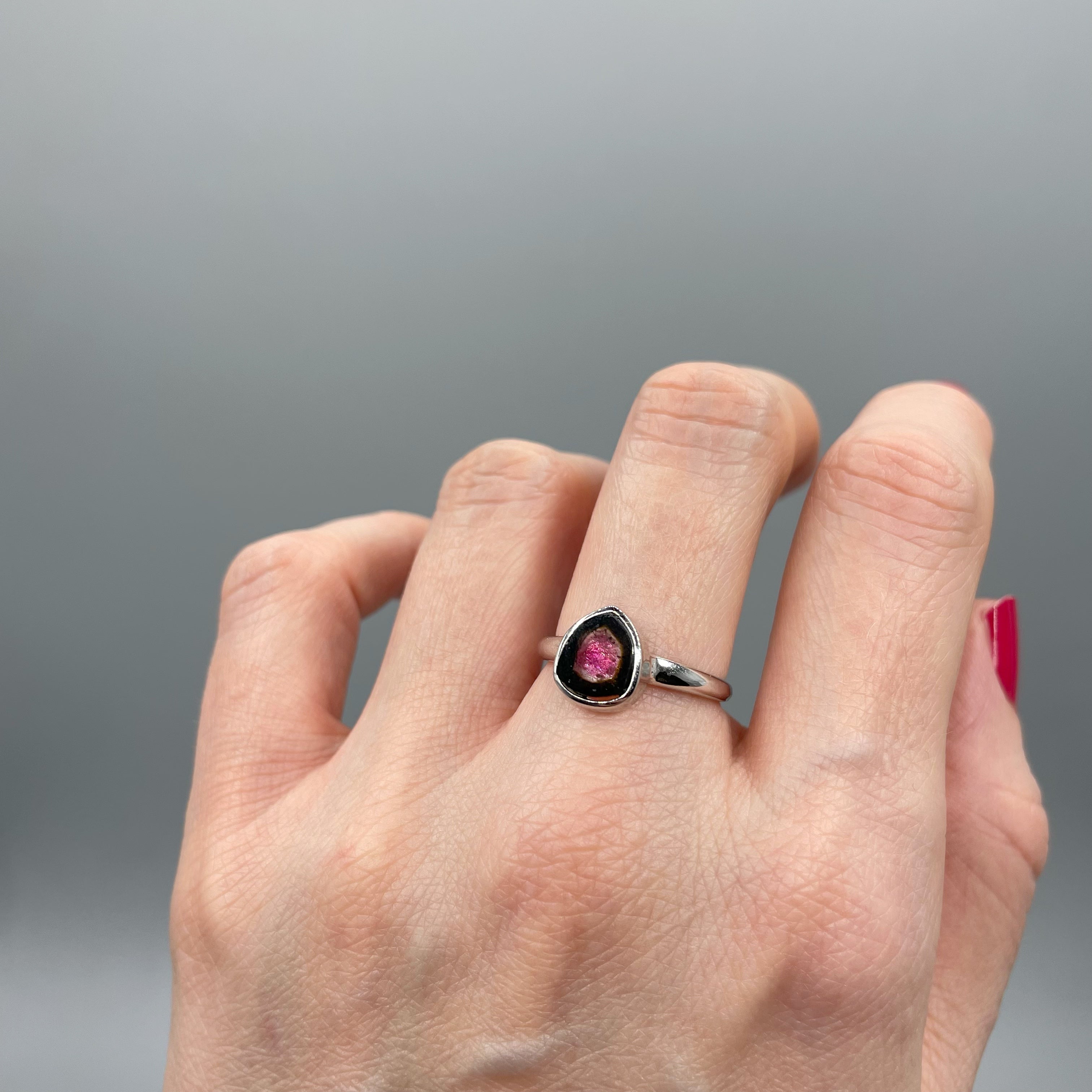 Anello Tormalina Watermelon - Argento 925